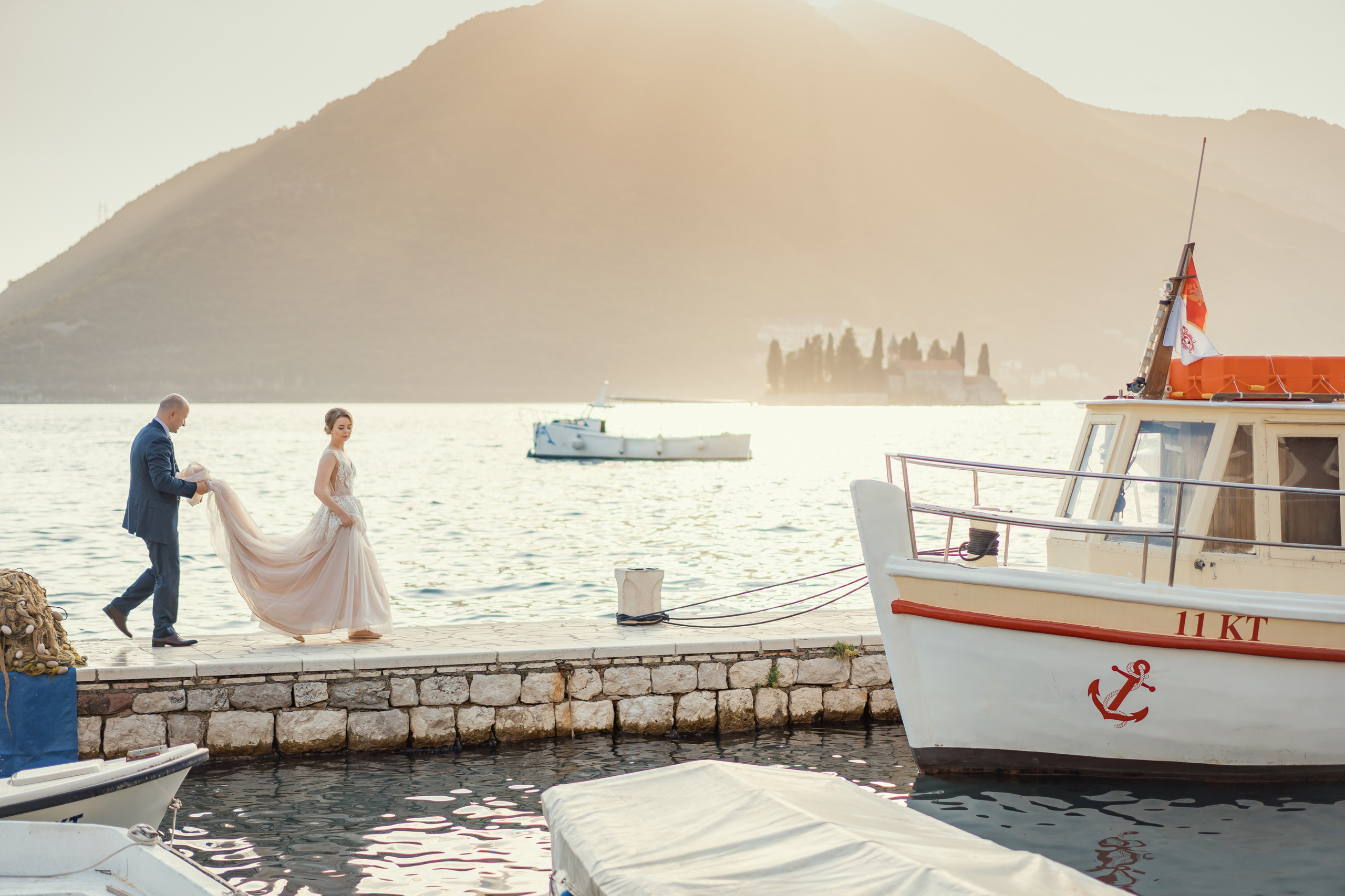 Bruiloft fotoshoot in Montenegro Perast van Dima en Kate