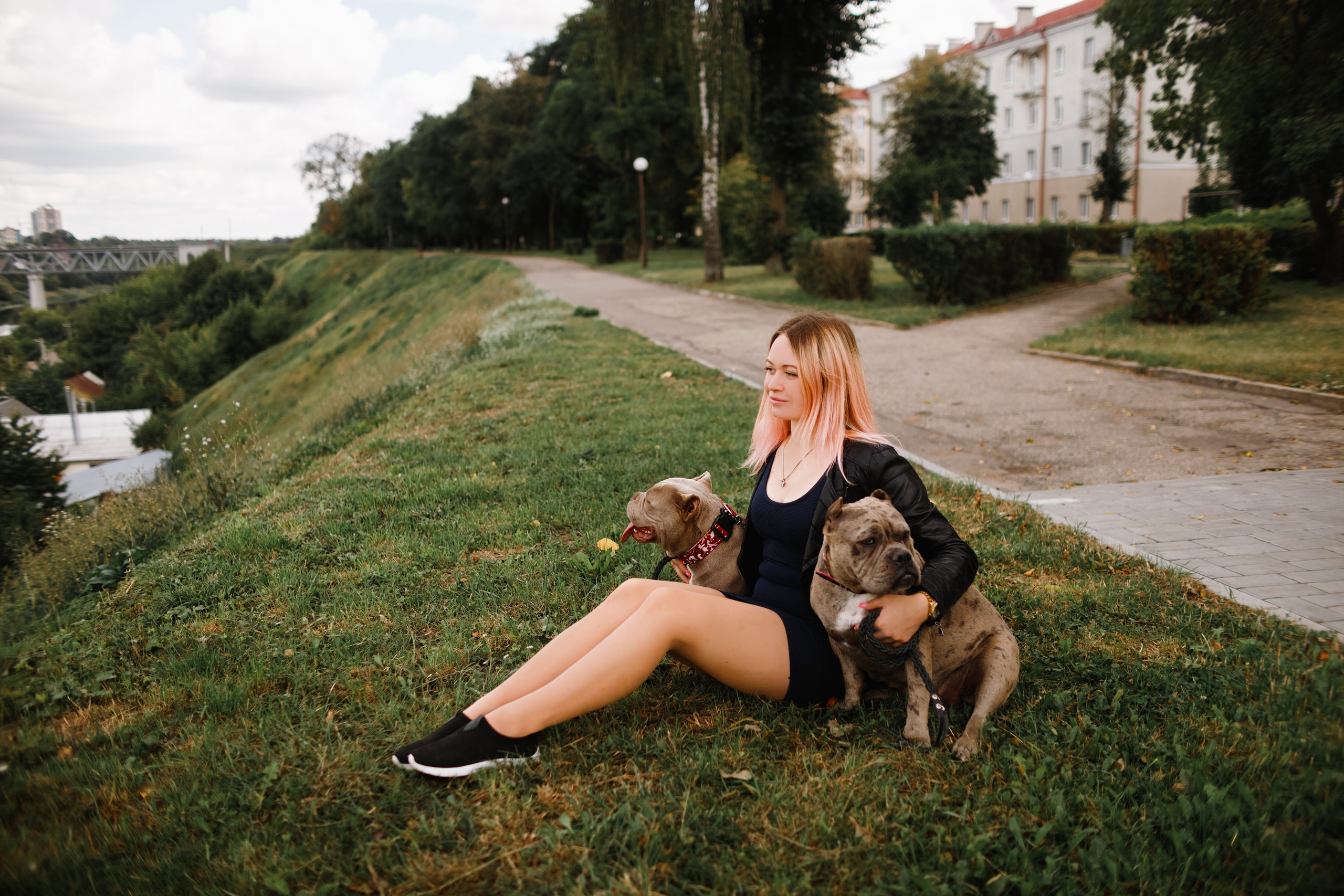 Alesya & her bullies. Kaja | fotograf we Wrocławiu | ludzie i psy