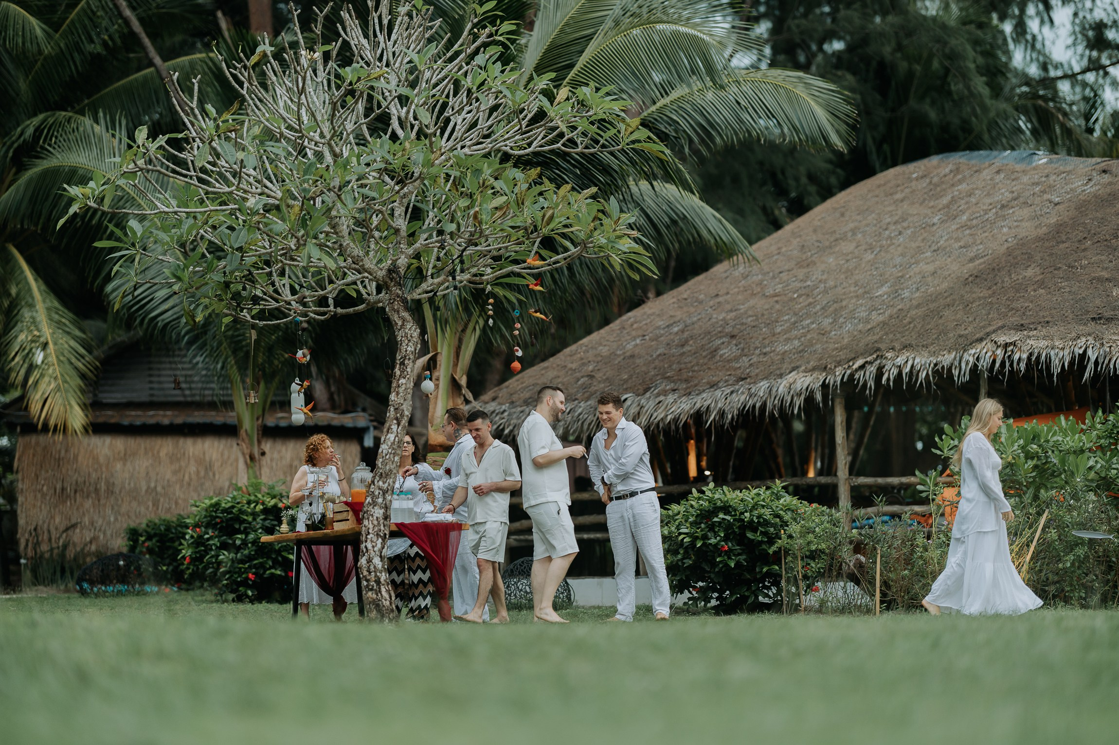 Simone & Matthias Peter. Buddhist blessing wedding Ceremony on Koh Samui, Thailand
