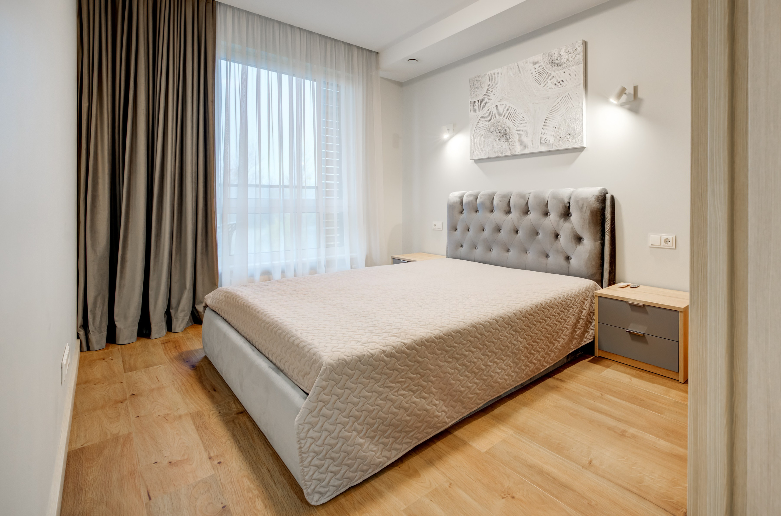 2-jų kambarių buto miegamasis. Nuotrauka. Fotografė - sapiegafoto.lt