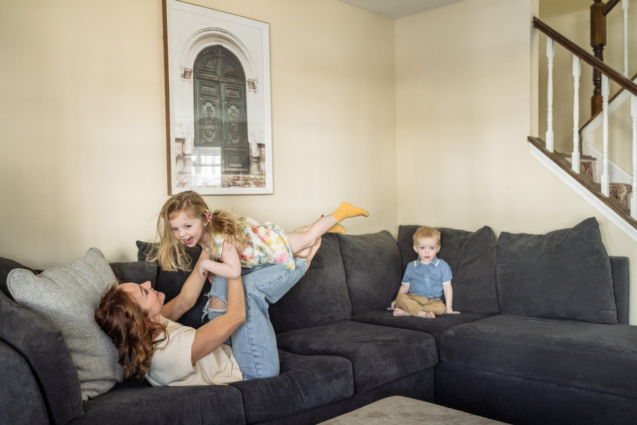 Kristin, Beau, Sonny. At home. Alisa Tant — Family and newborn photographer Bucks County, Montgomery county, Philadelphia, NJ