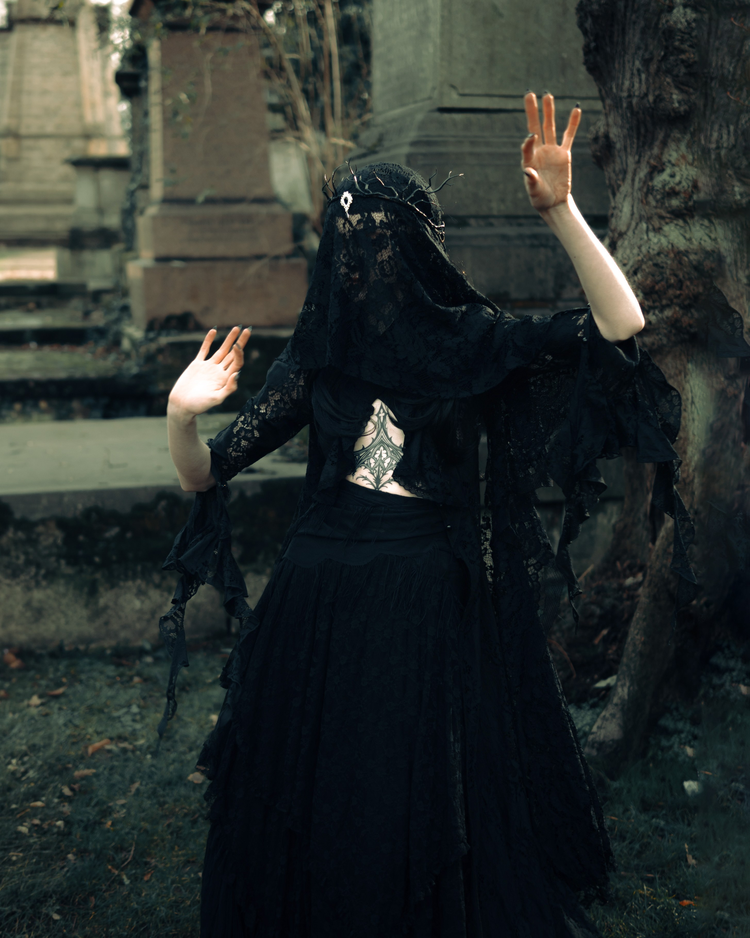 Gothic cemetery photoshoot. Moth & Moss Photography