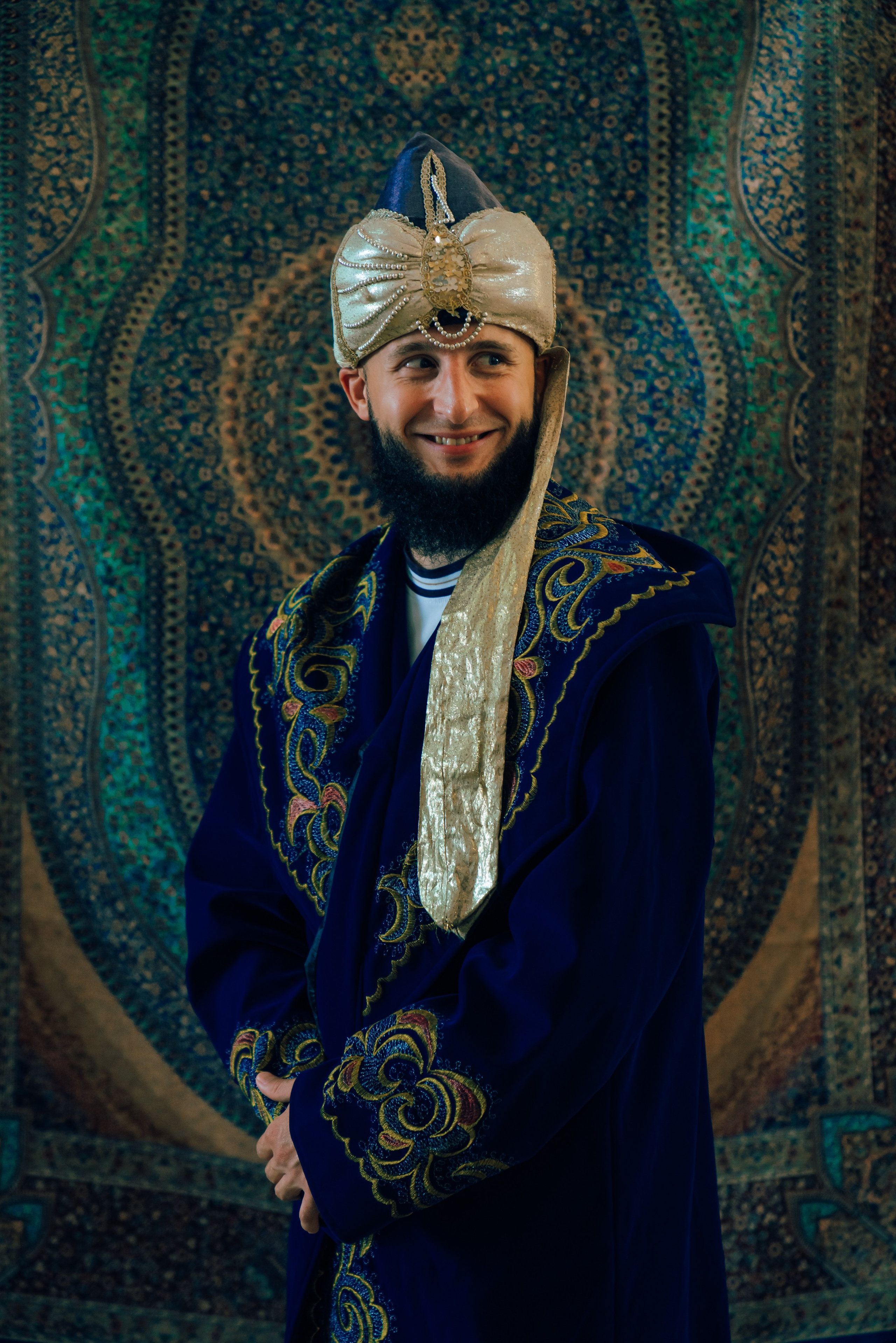 Men's photoshoot in Uzbek ethnic style, Bukhara