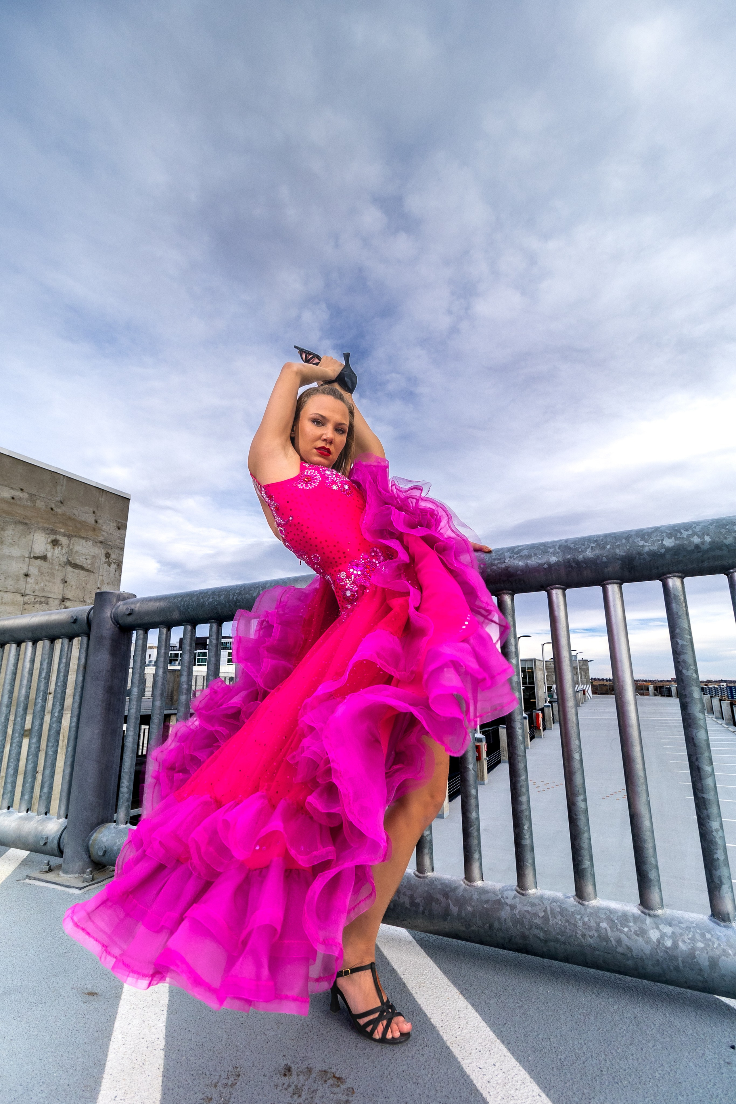 Grace in Motion: Ava Mabel’s Stunning Photoshoot in Pink. ProFly.club — Professional aerial filming in Calgary