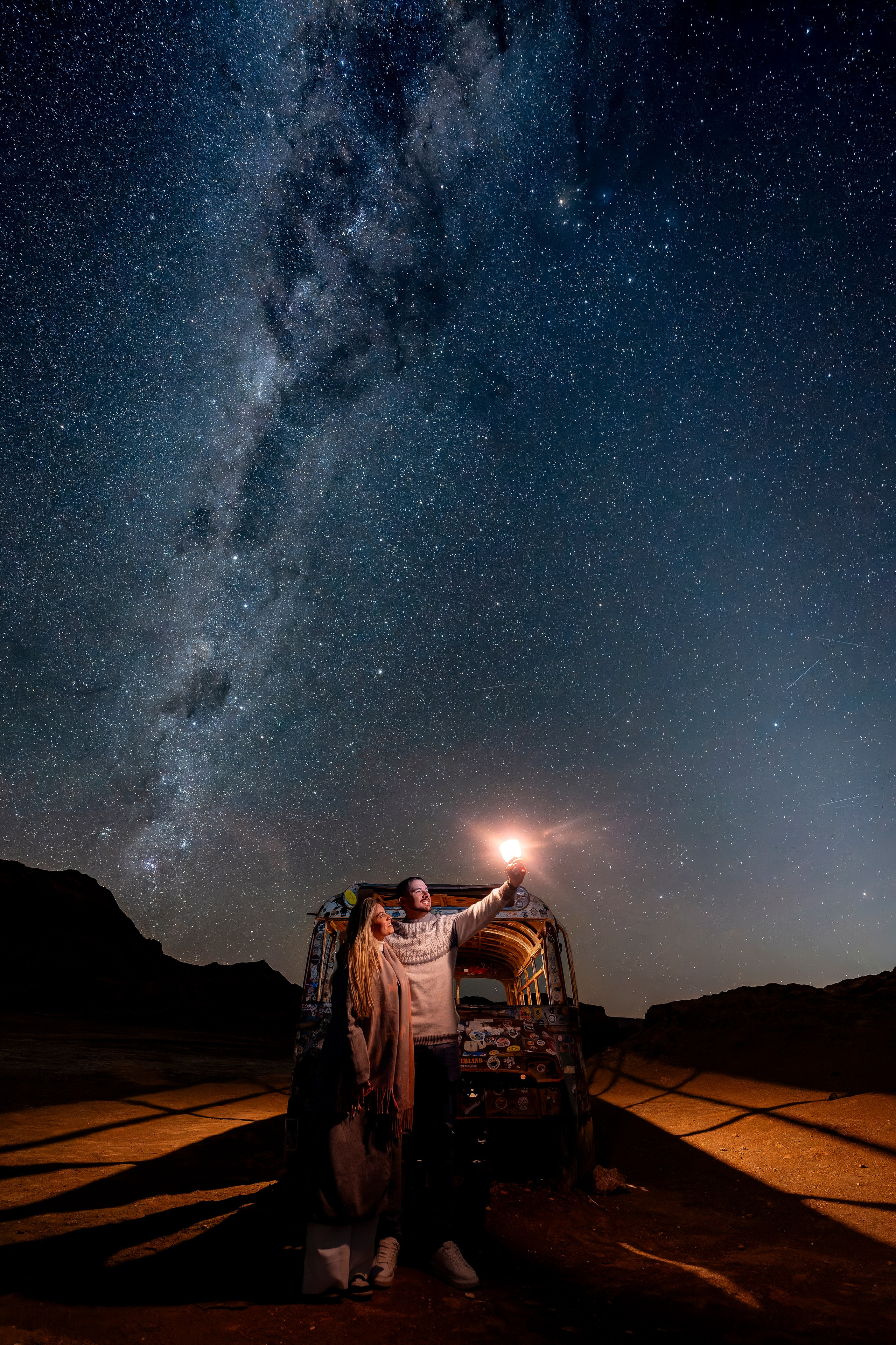 Vallecito Noturno — Pedido de casamento. Fotografo en San Pedro de Atacama