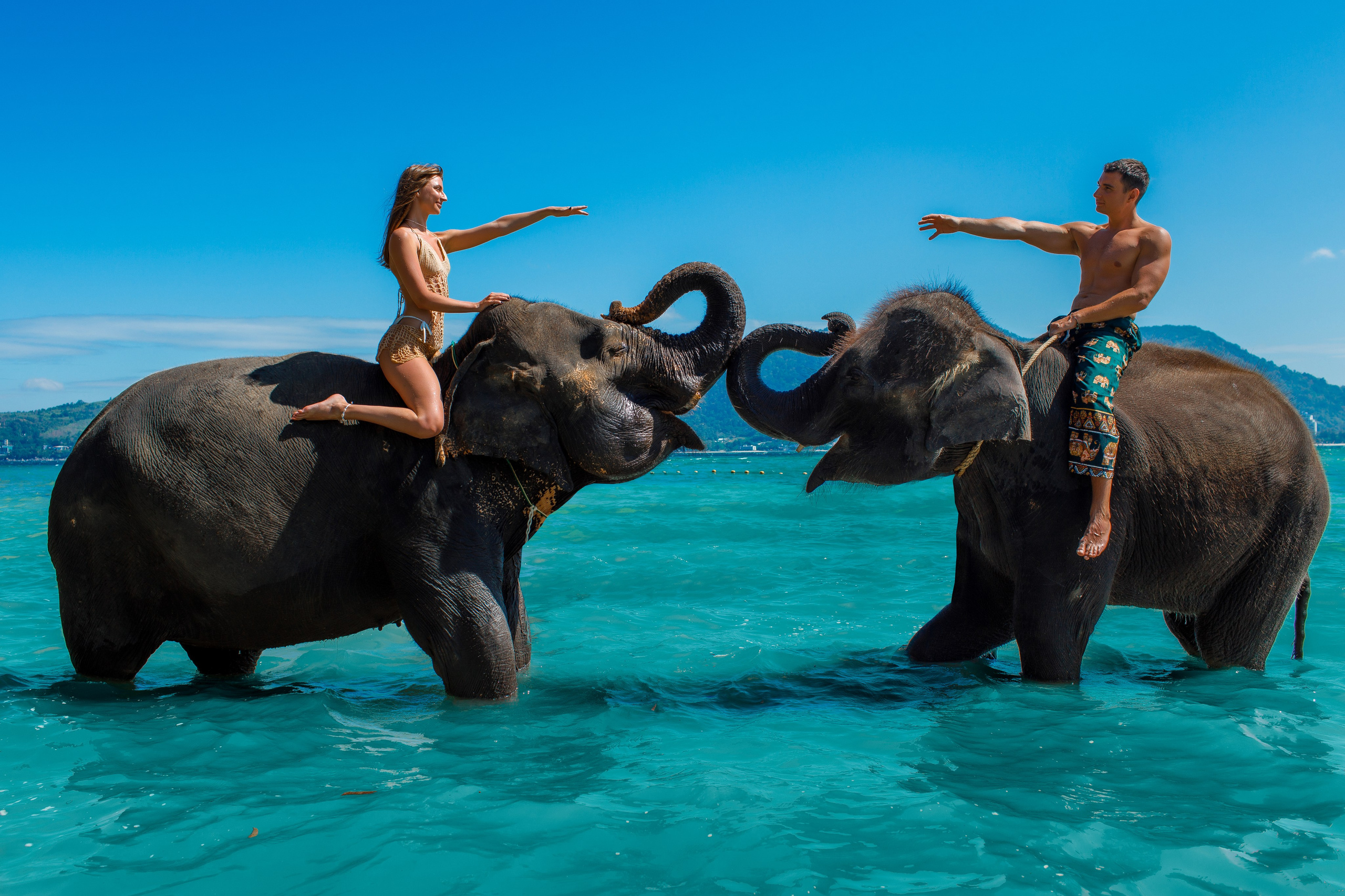 Photo with elephant. Photographer in Phuket. Photographer Thailand