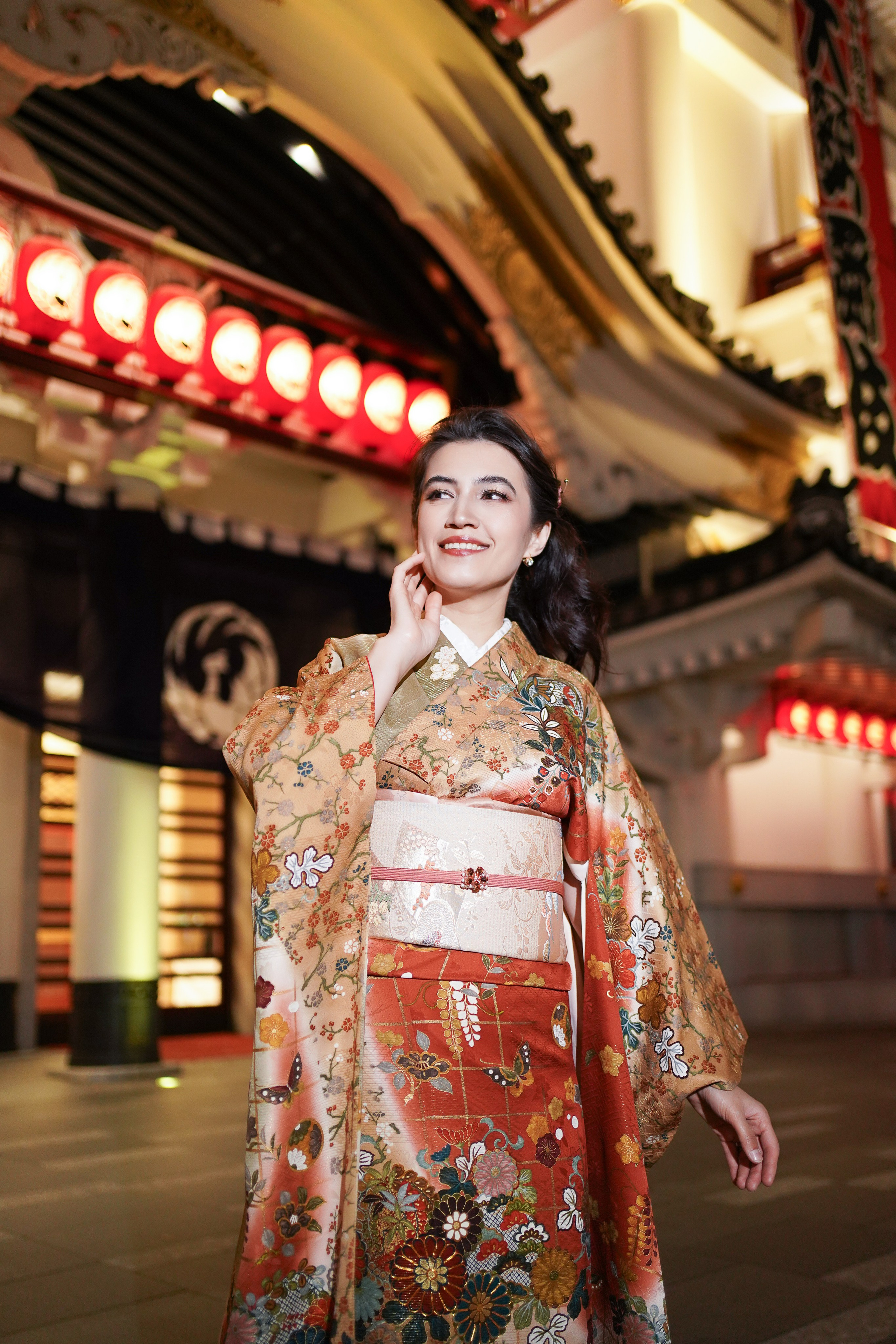 Вечерняя съёмка в Кимоно в Токио. Фотограф в Токио Япония