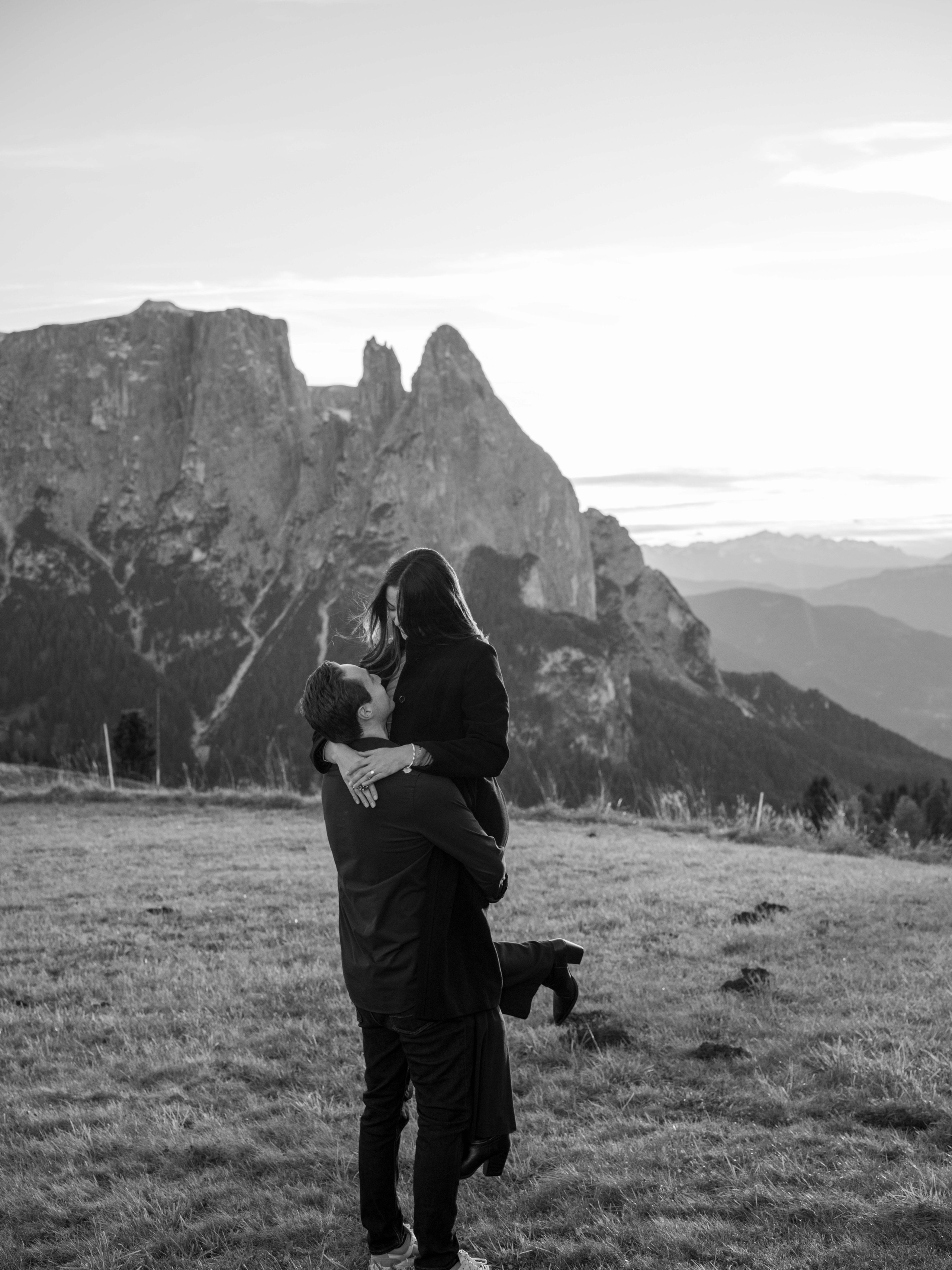 Fairytale engagement photo session in magical Dolomites.