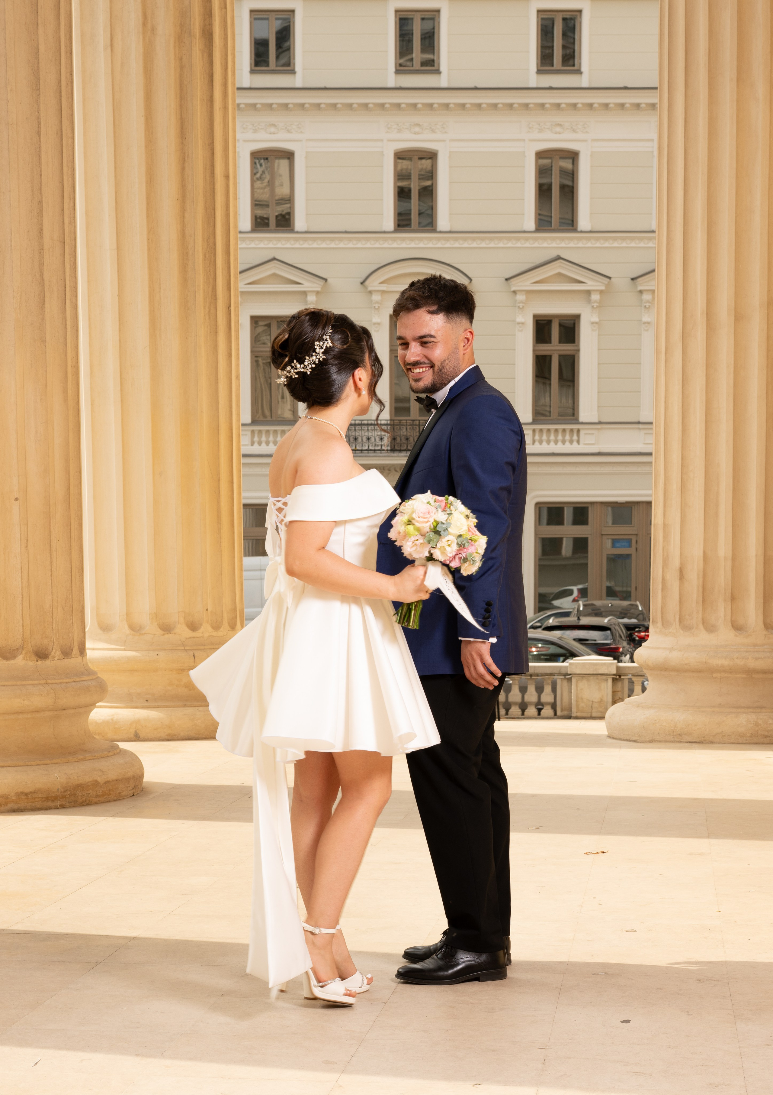 Civil Ceremony. Hand for photos