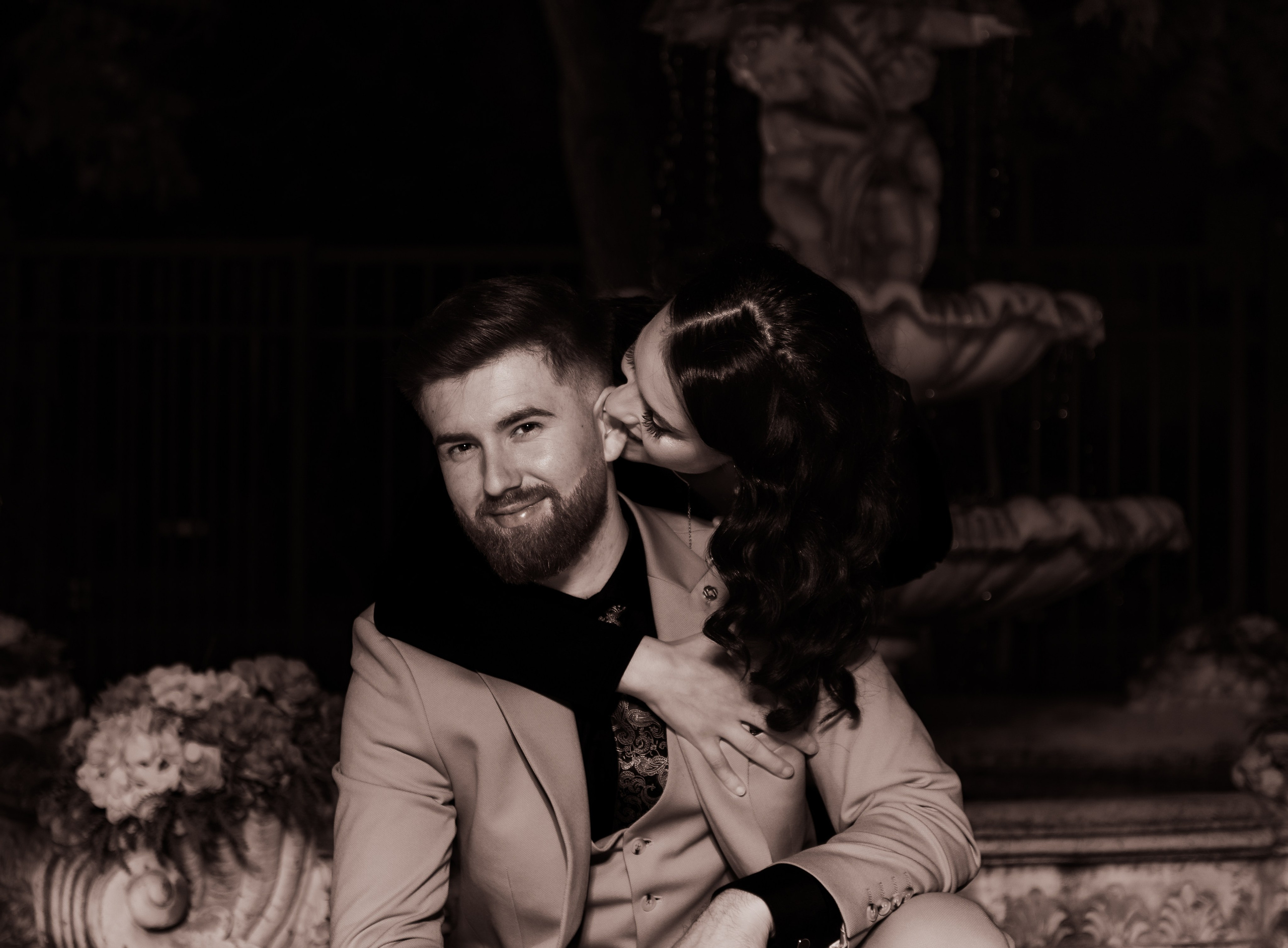 Couple. Hand for photos