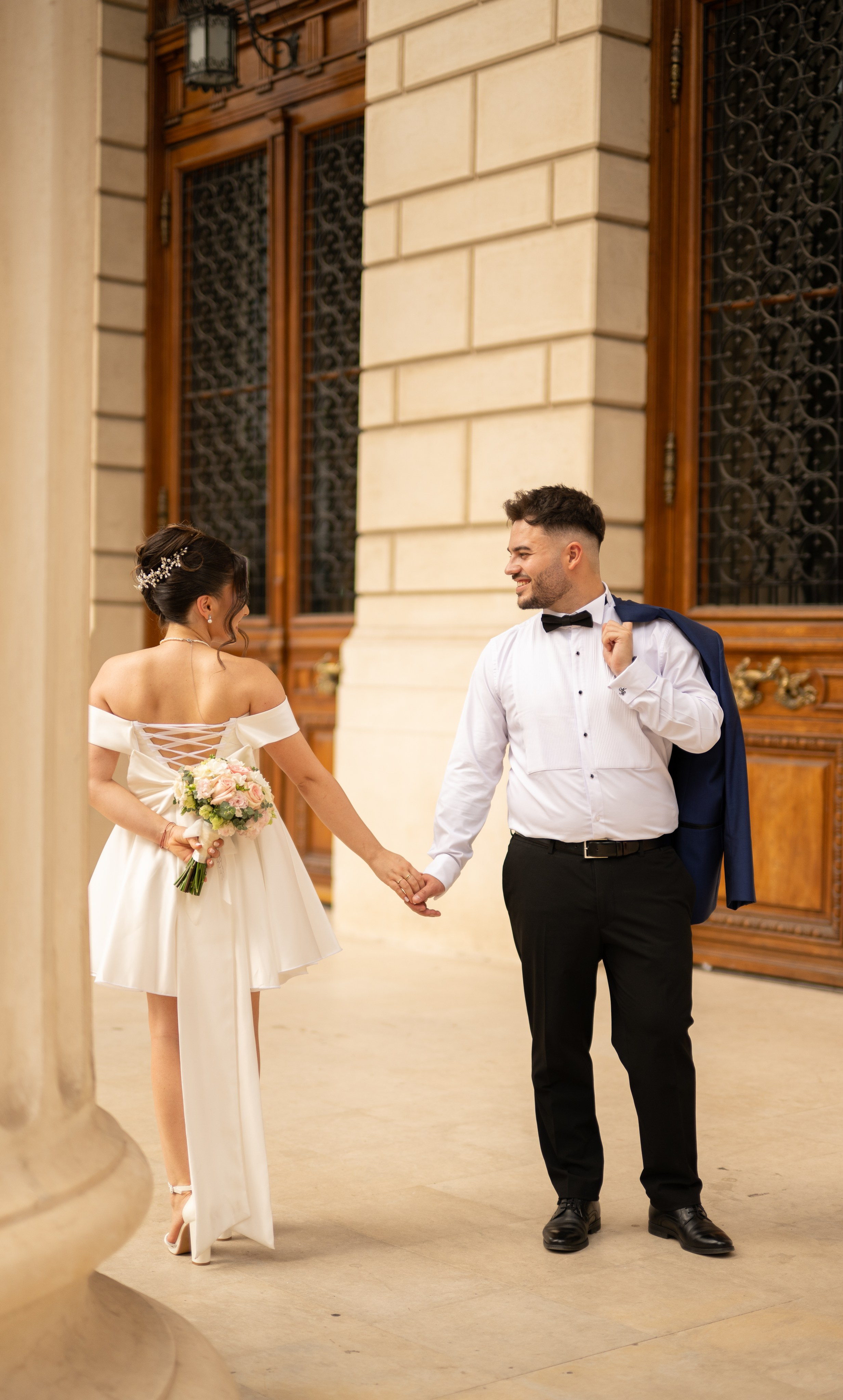 Civil Ceremony. Hand for photos
