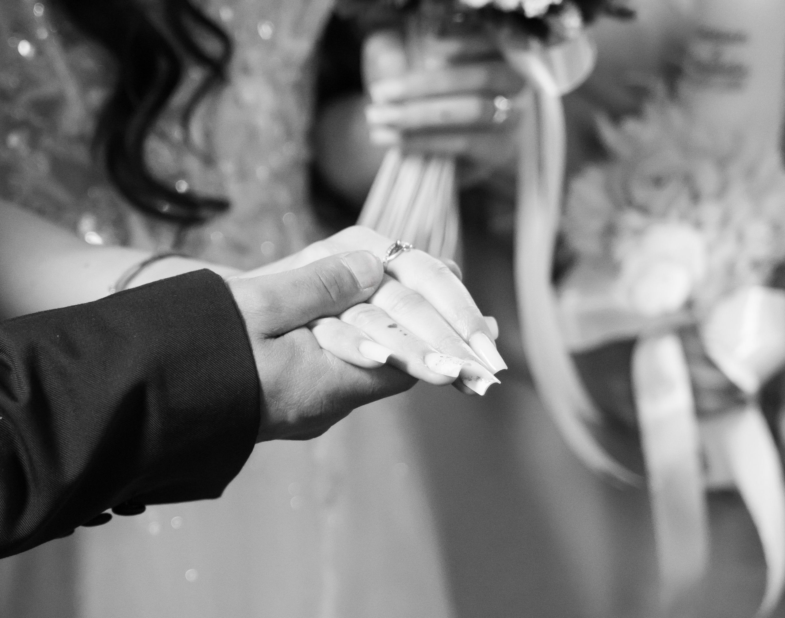 Wedding. Hand for photos