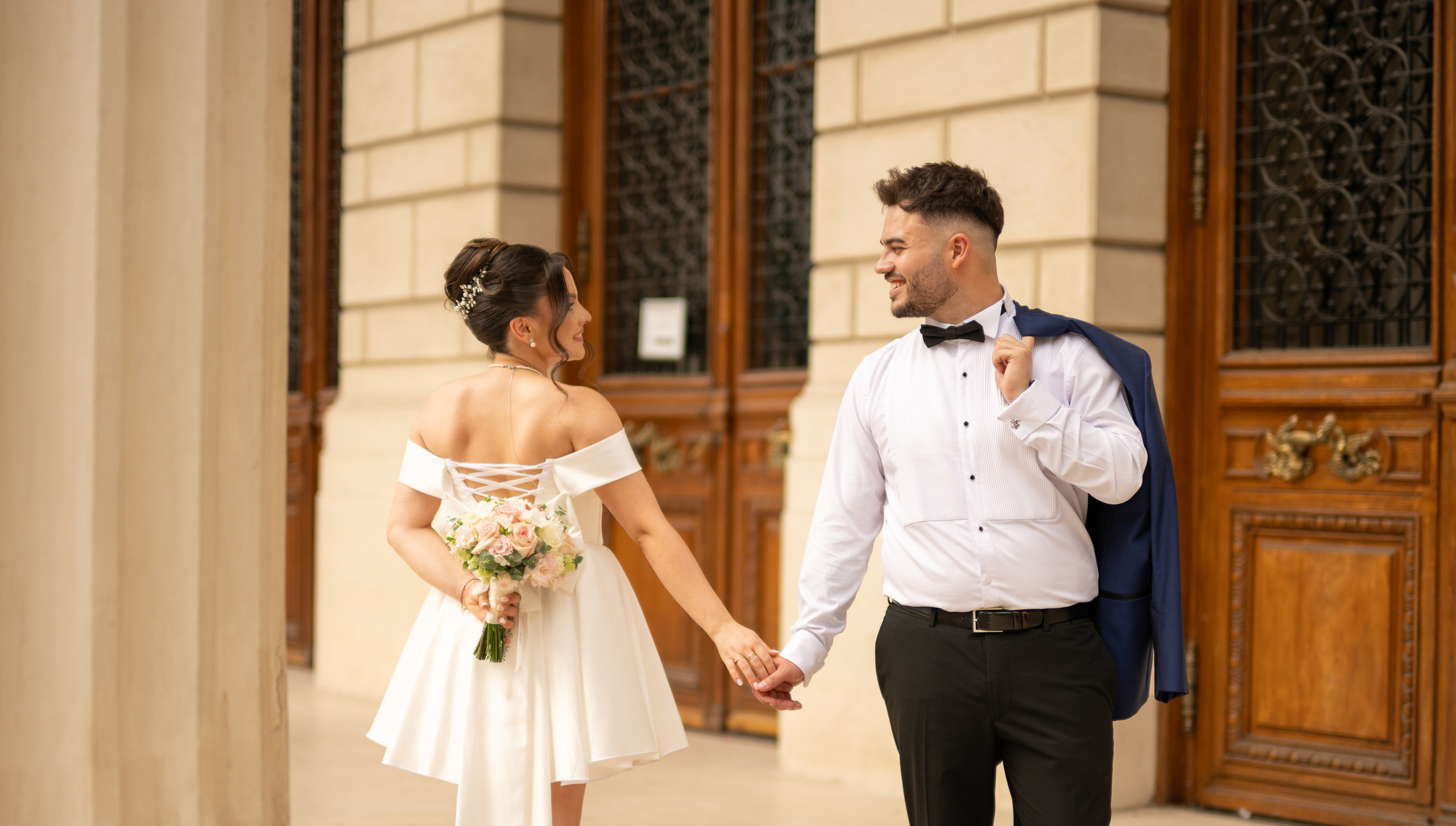 Civil Ceremony. Hand for photos