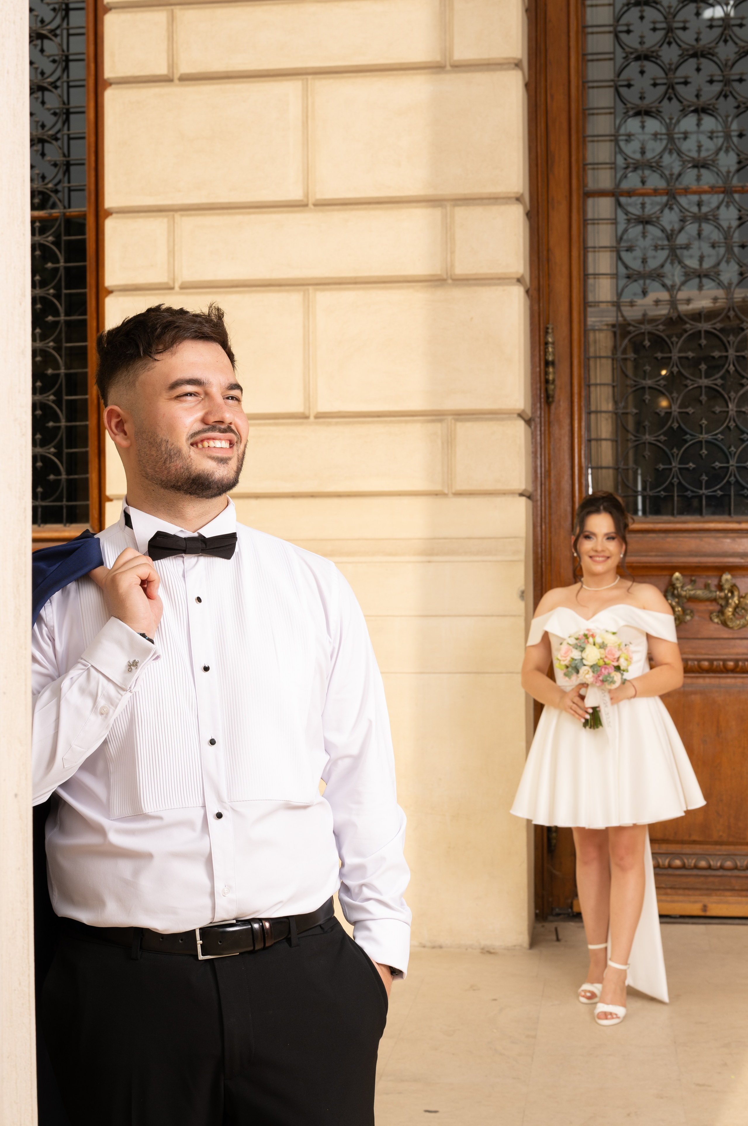 Civil Ceremony. Hand for photos
