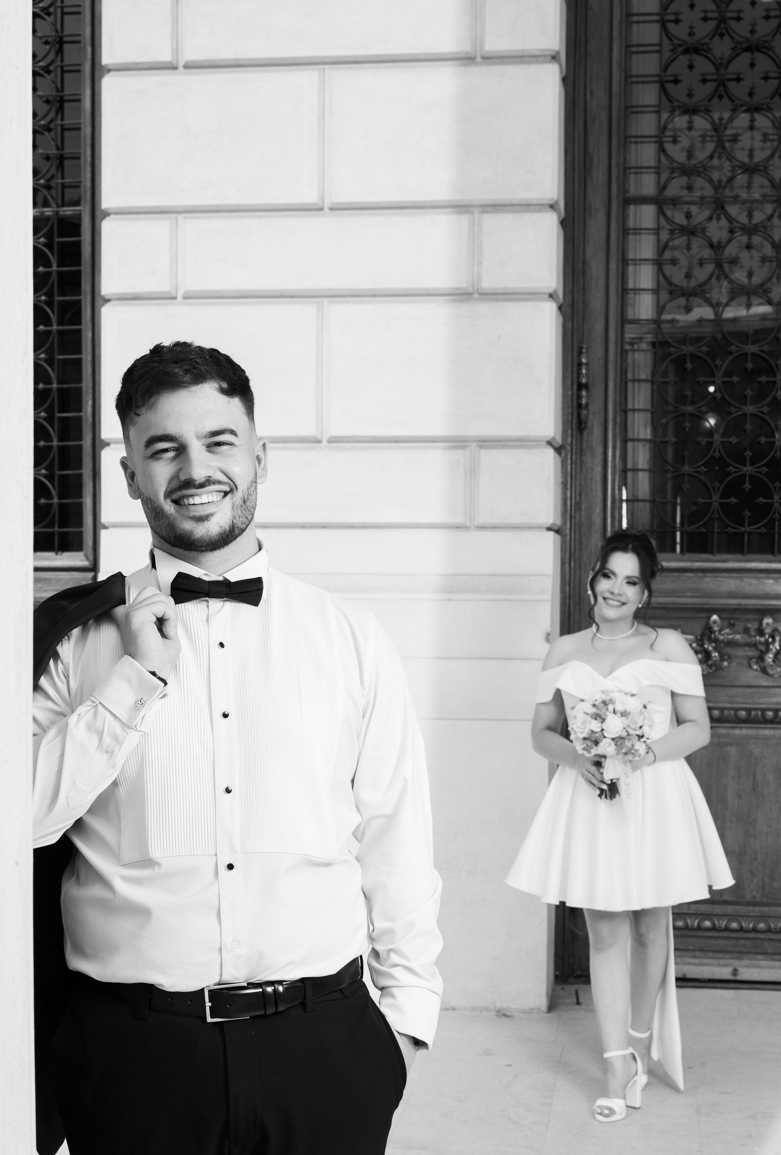 Civil Ceremony. Hand for photos