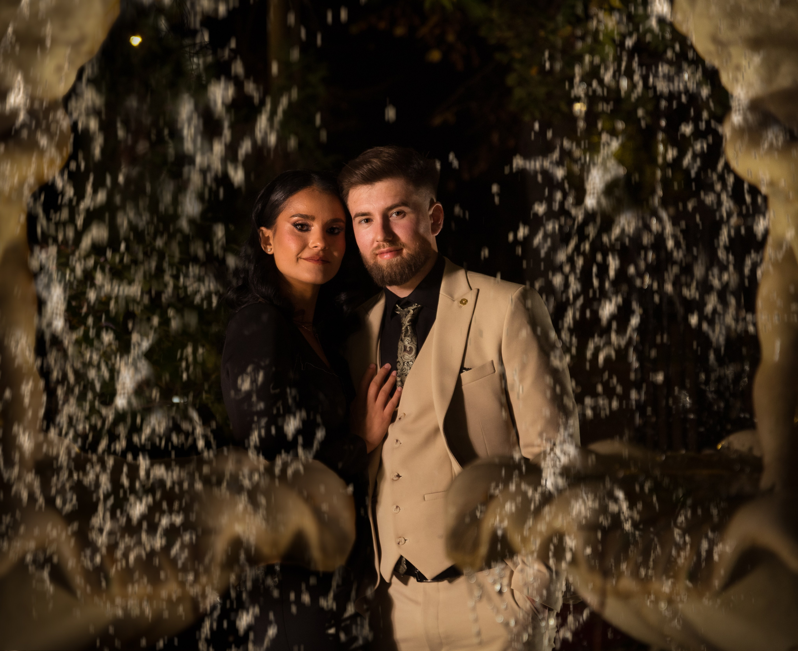 Couple. Hand for photos