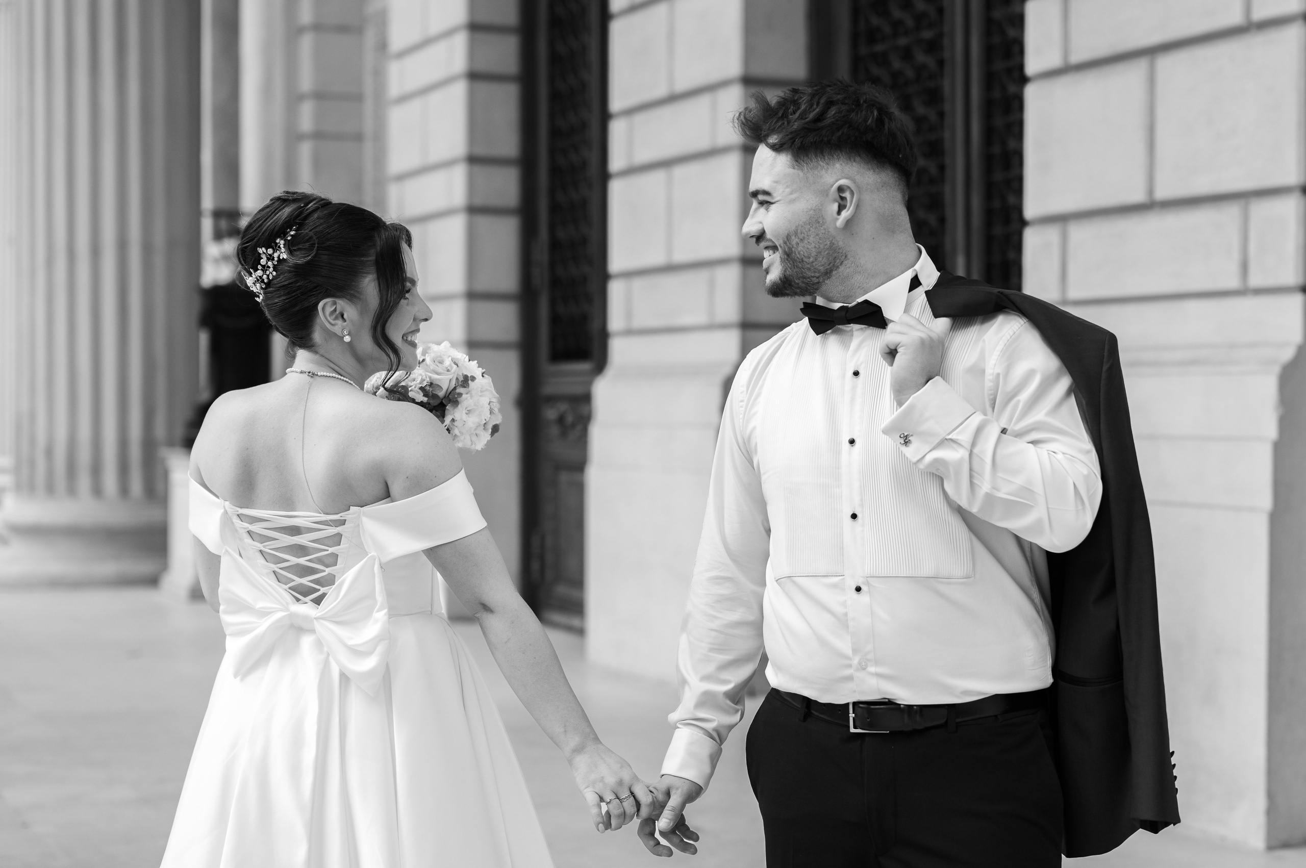 Civil Ceremony. Hand for photos
