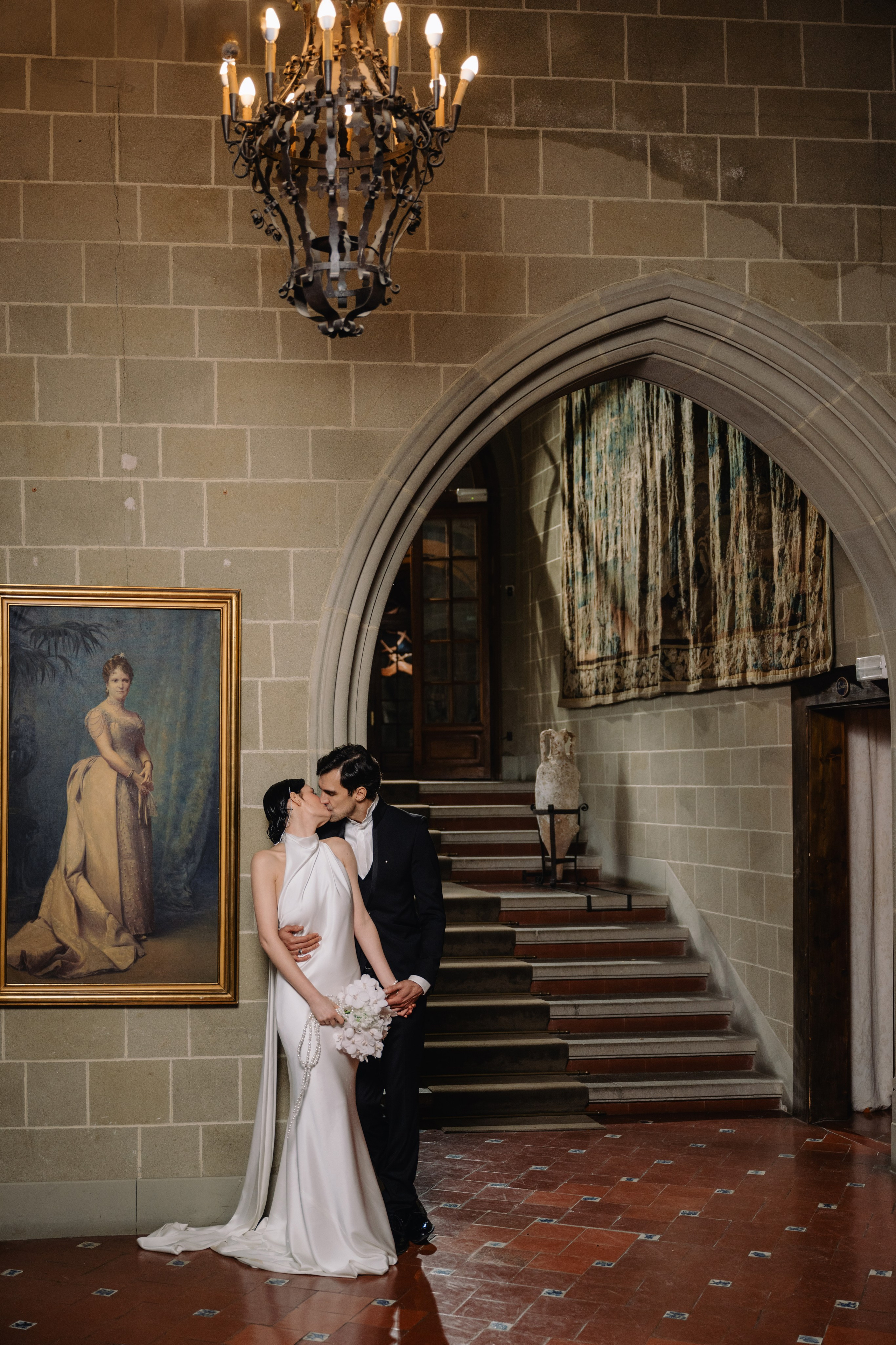 Elegant Barcelona wedding at La Baronia captured on film and digital Romantic destination wedding photography near Barcelona, Spain