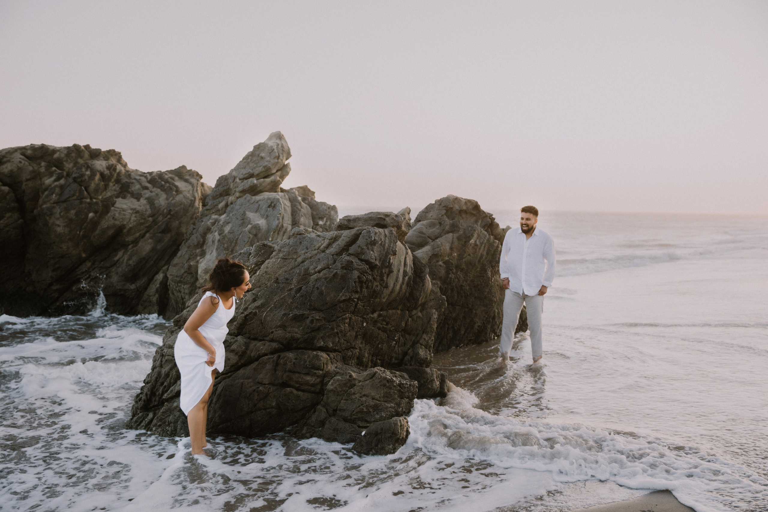 Engagement Photoshoot at Malibu Beach | Taya Frank. Southern California Family and Couple Photographer