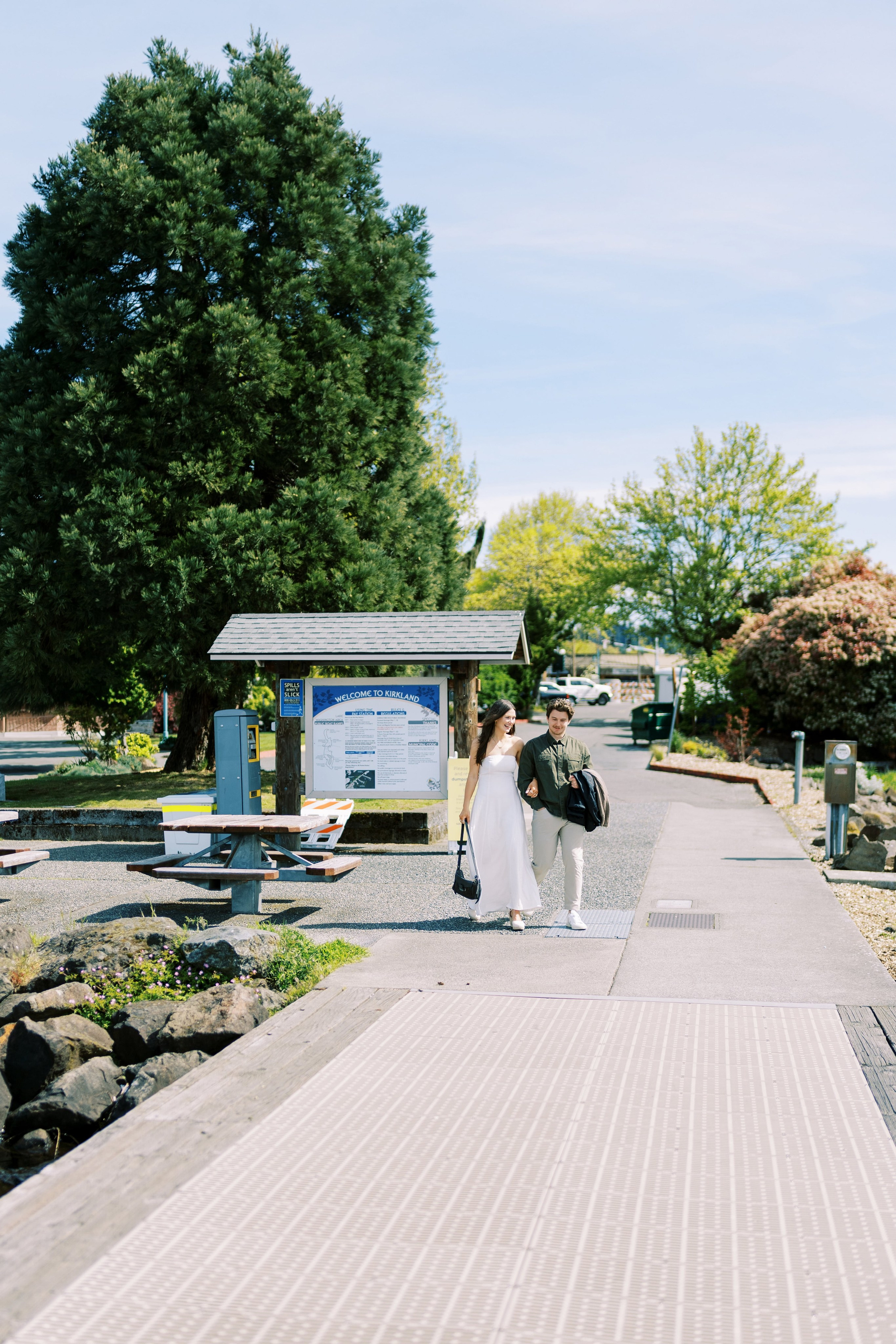 Engagement photo shoot Jake & Caroline / May 2024. Marina Park|Kirkland, WA. EVAN ARISTOV WEDDING PHOTOGRAPHY — Seattle Wedding Photographer