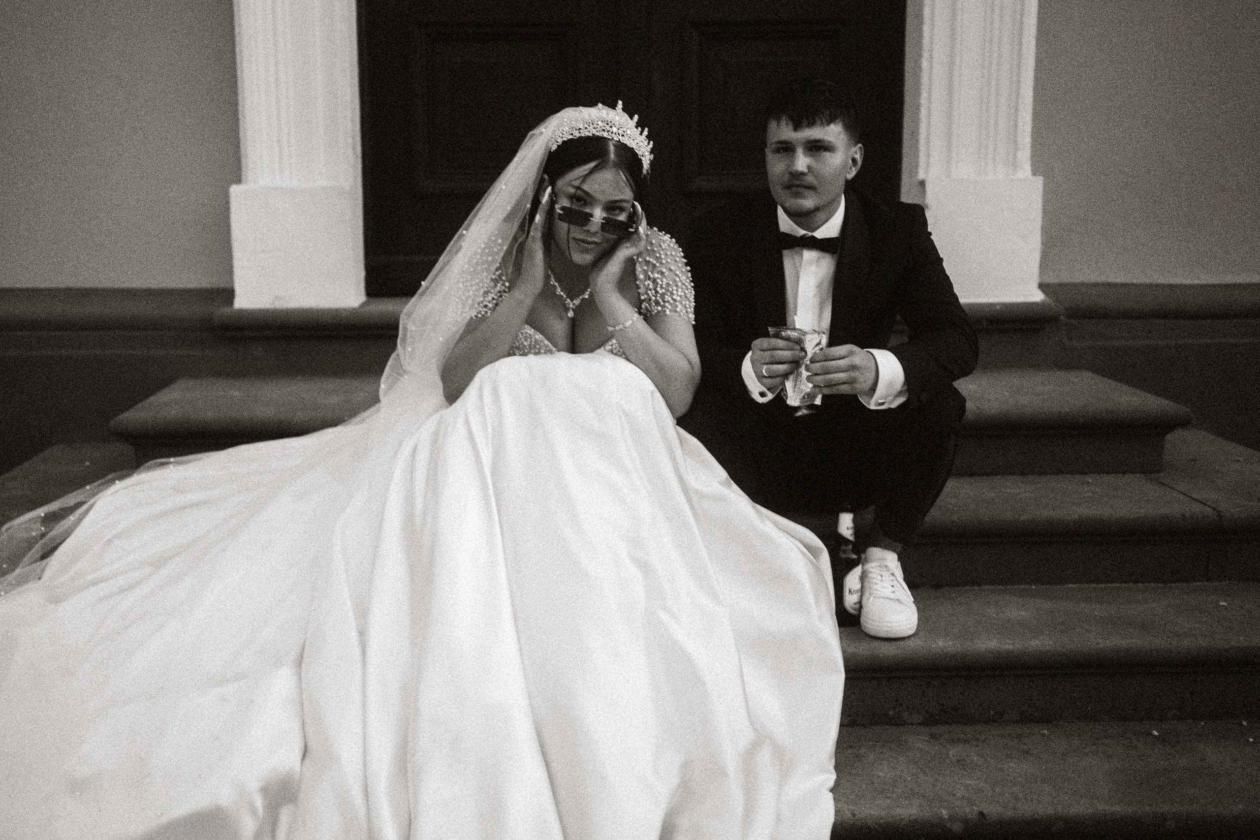 couple black white portrait