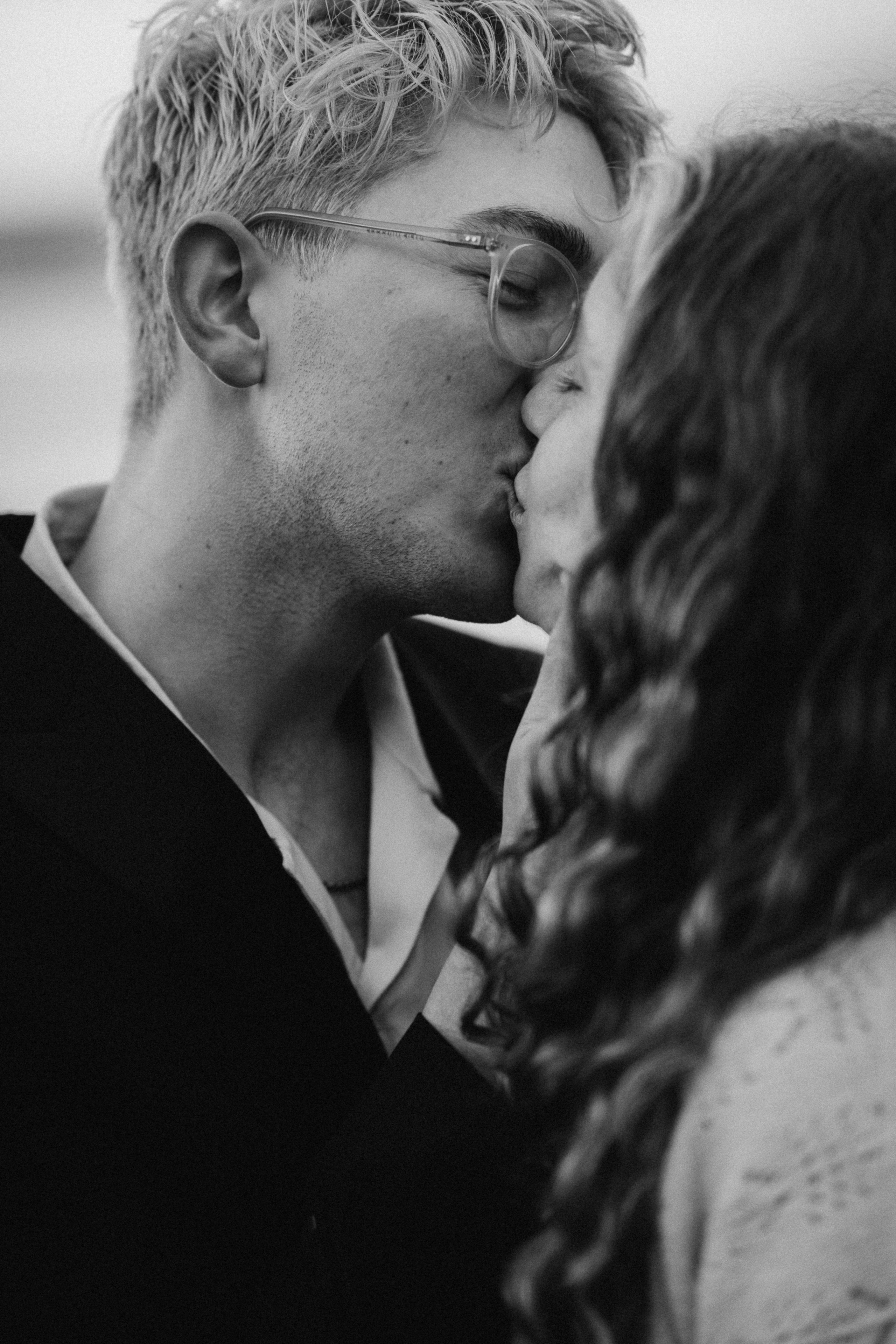 young couple kissing