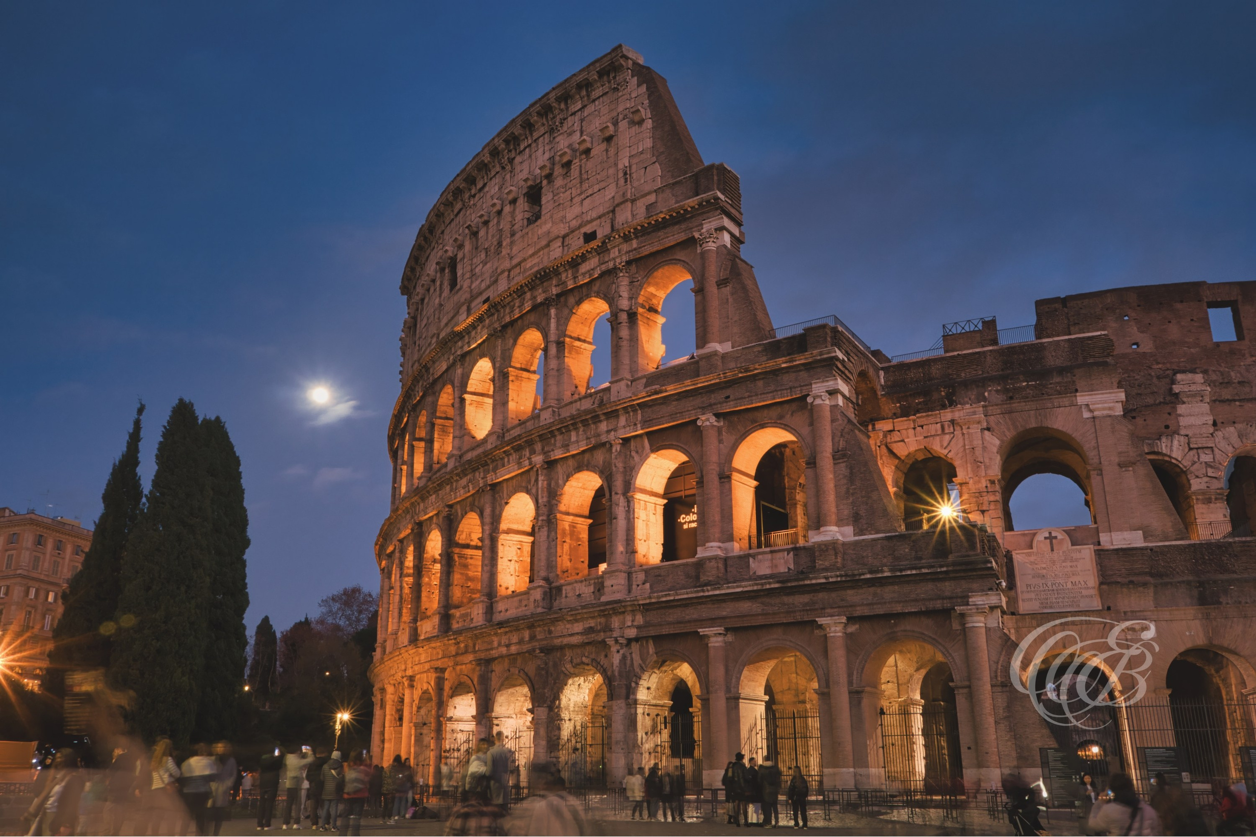 Rome Italy - The Colosseum under the Full Moon - Eduardo Bartoli Fine Art Photography - Fine art photograph of the Colosseum under the full moon in Rome, Italy – photography by Eduardo Bartoli.
