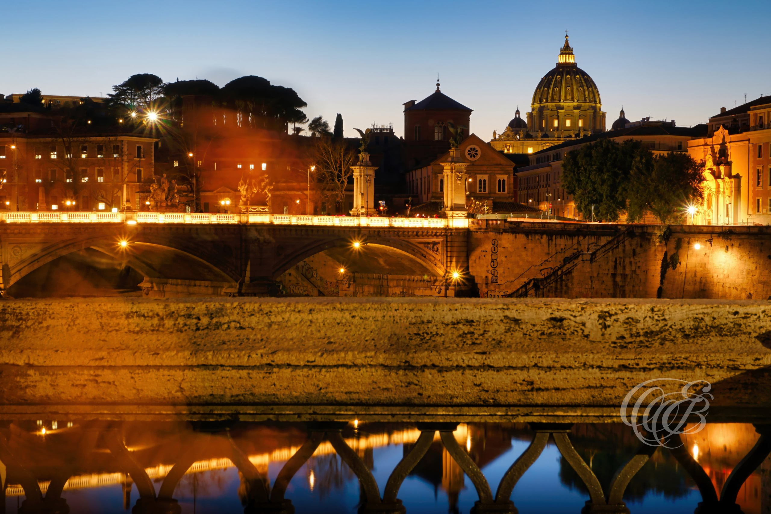 Photography of Italy — Rome, Ponte Vittorio Emanuele II at Sunset — Eduardo Bartoli Fine Art & Travel Photography