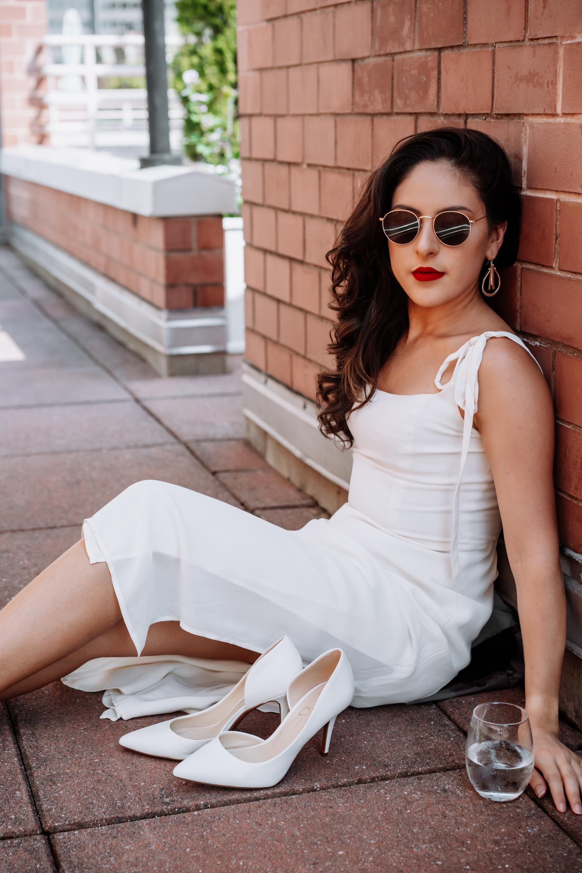 Photo shoot on the roof. Portrait and wedding photographer in New York