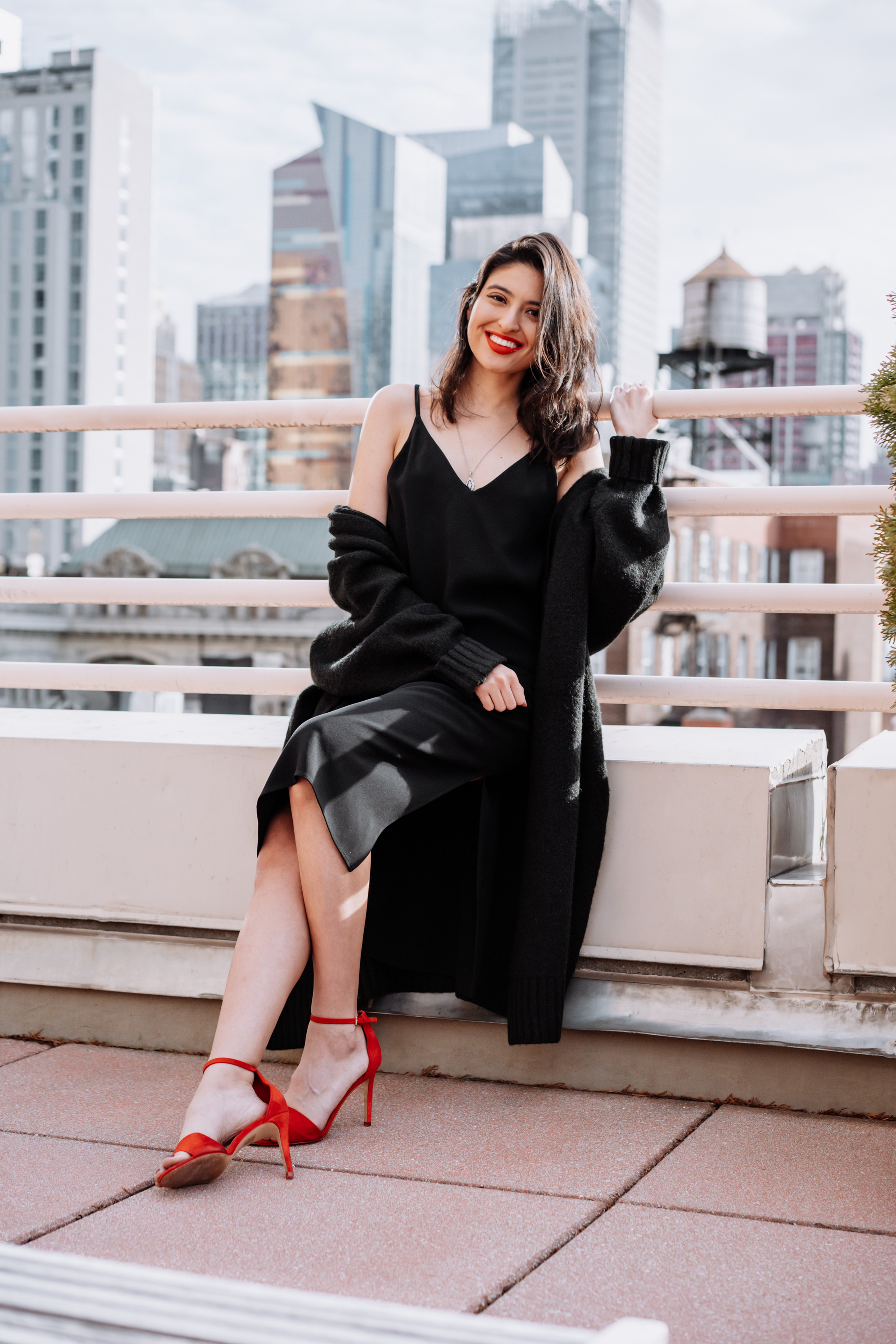 Classic photo session on the roof top. Portrait and wedding photographer in New York