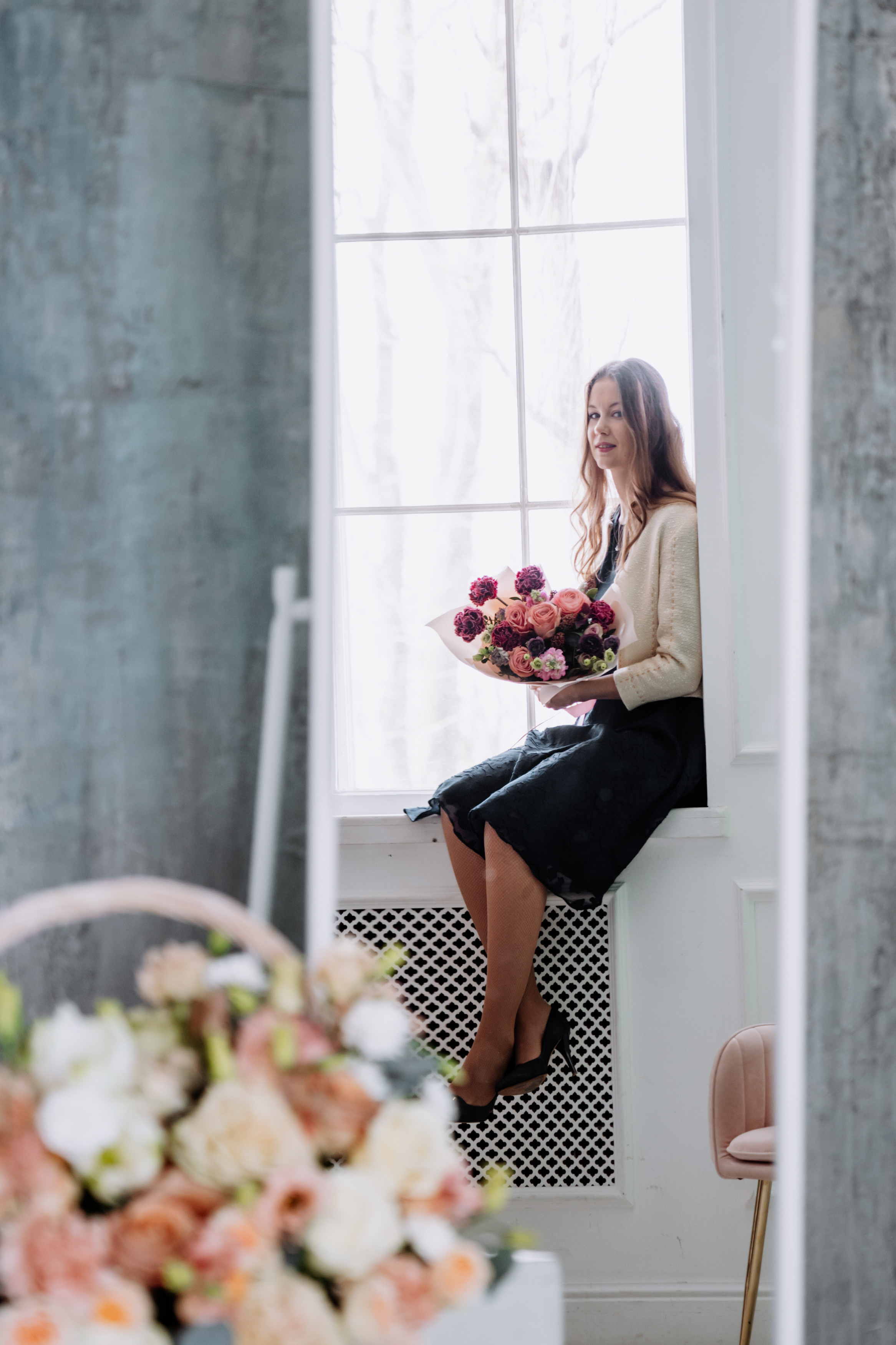 Studio shooting for flower site. Portrait and wedding photographer in New York