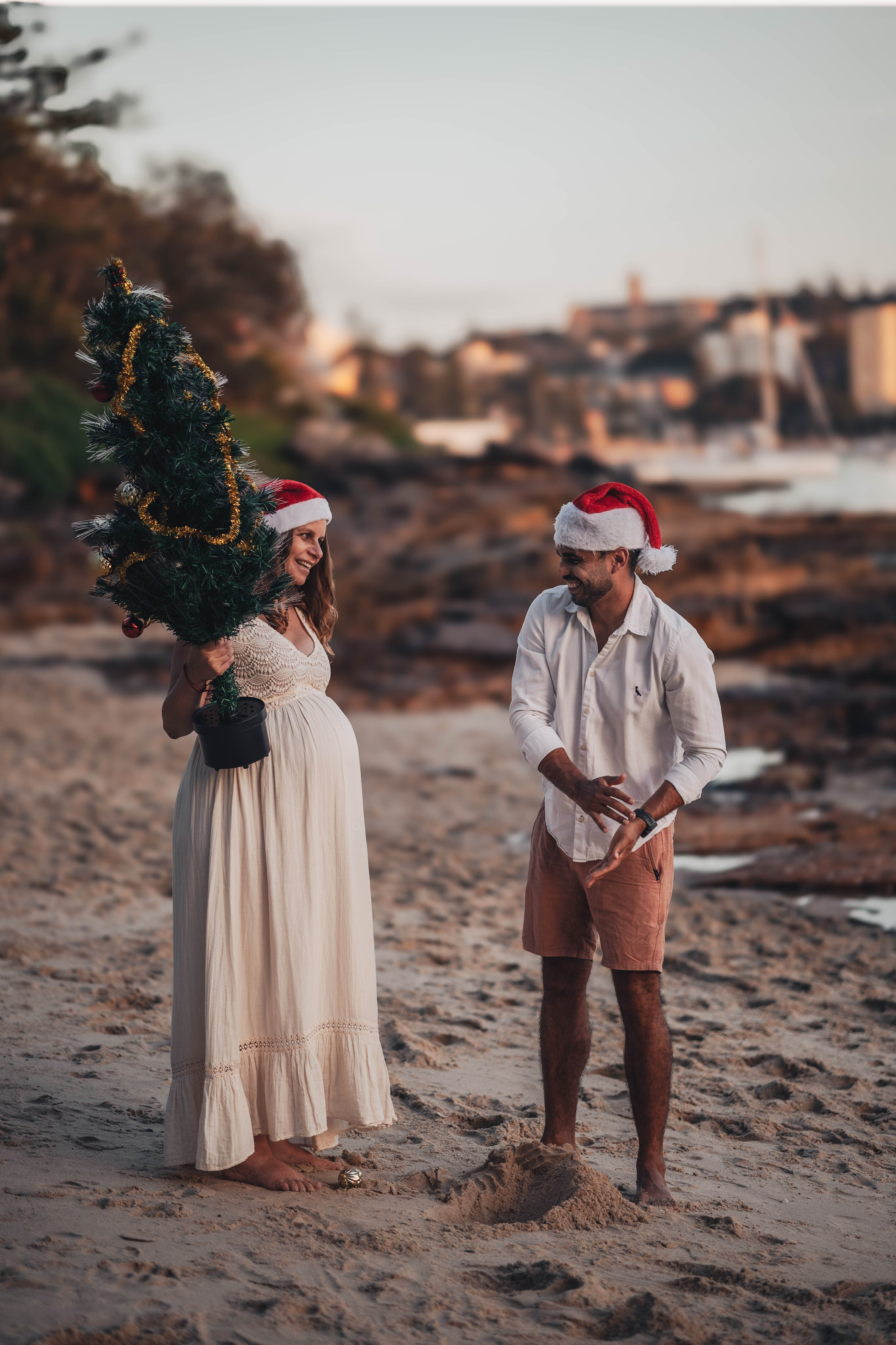 Heather + Tulio + Pregnant + Christmas. True Story Photography