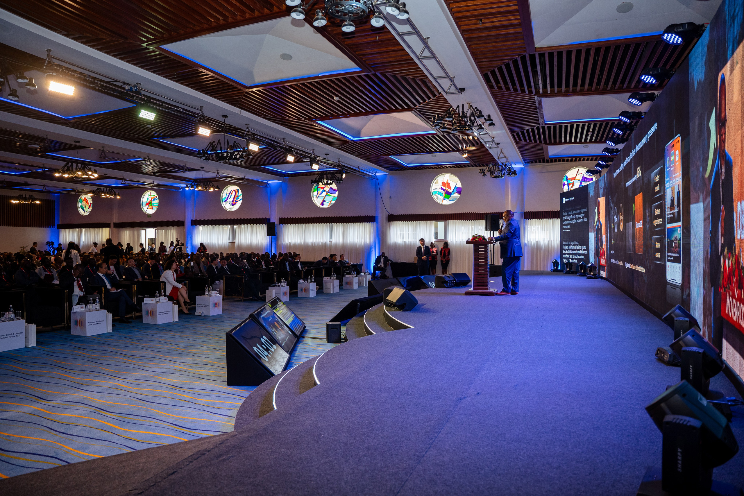 Corporate stage and podium setup- Nairobi business conference photo