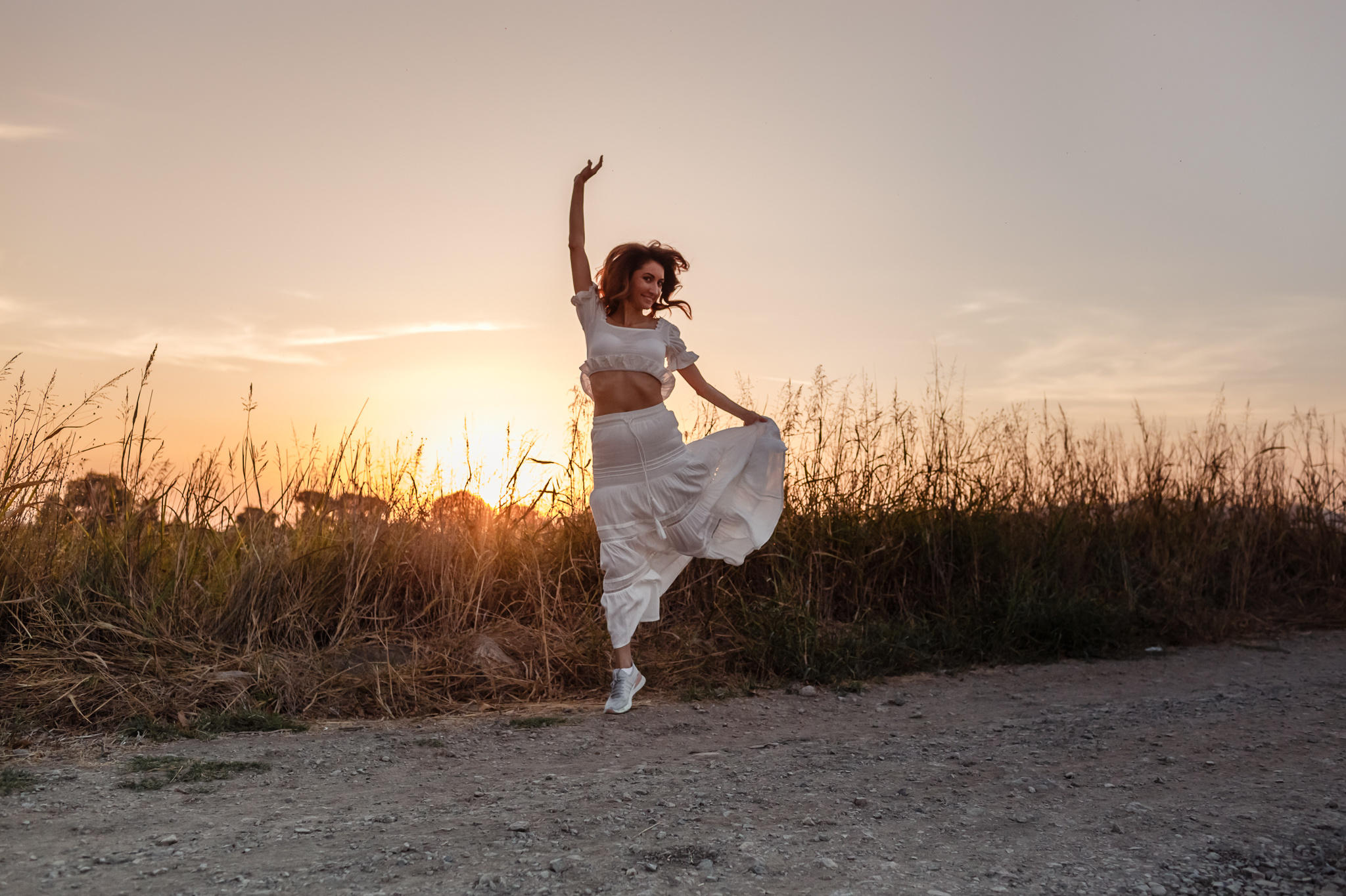 Photo session of Firuza in a cotton field