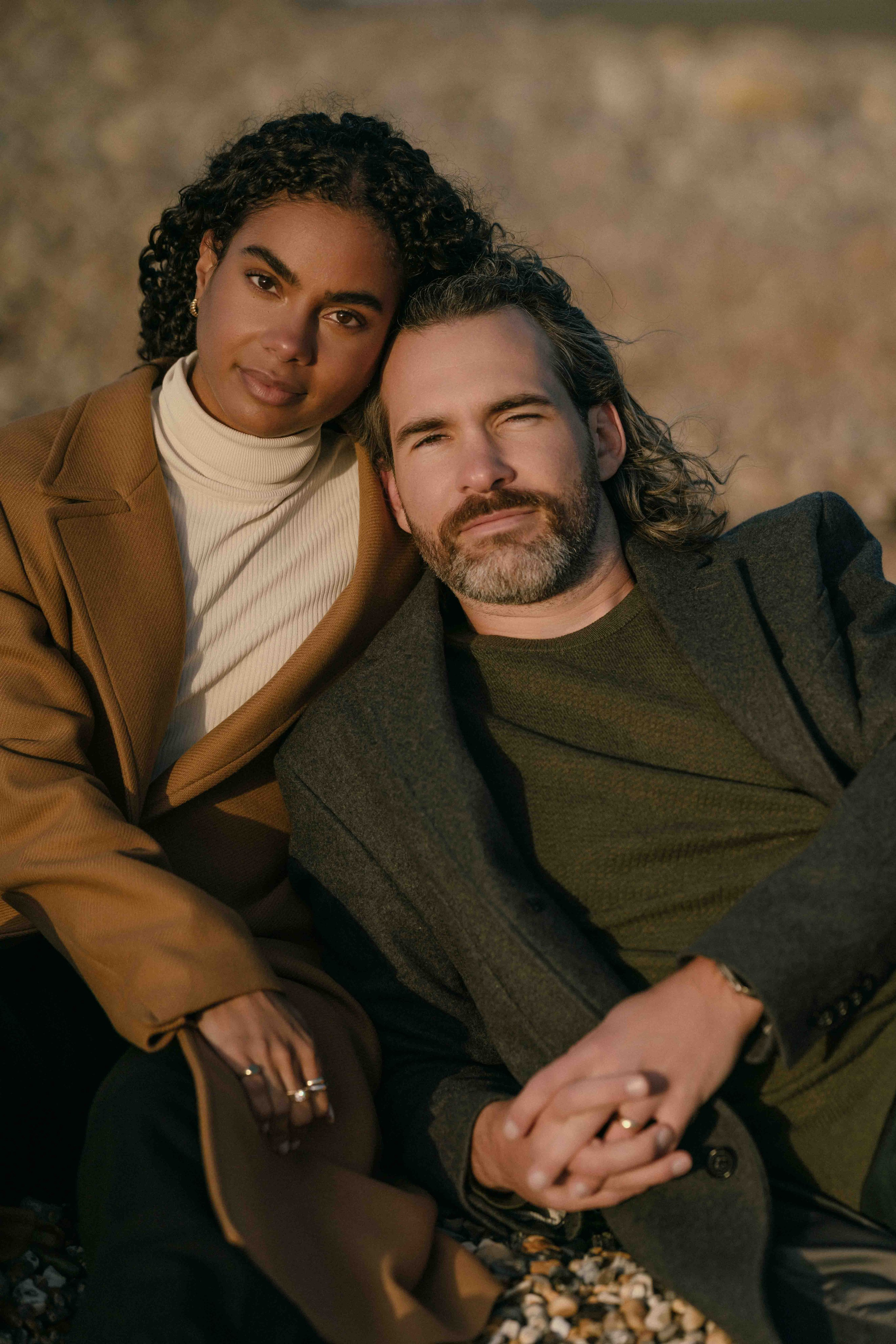 close up couple portrait seven sisters engagement photos uk