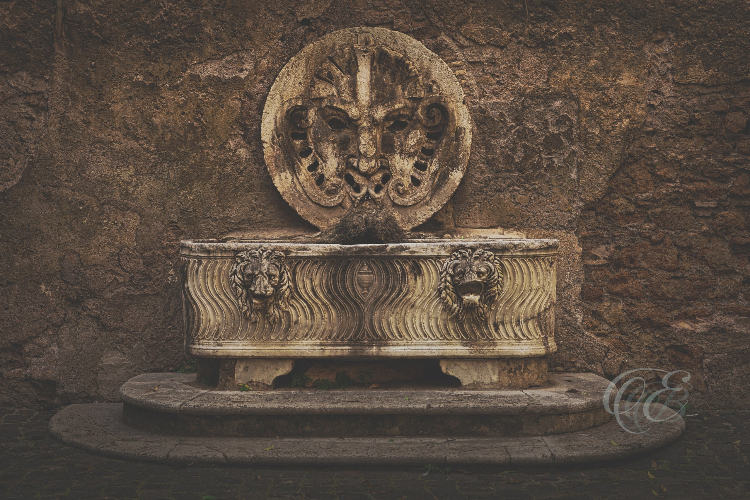  Rome Italy - Mattei Palace of Jupiter - Ancient Roman mask - Eduardo Bartoli Fine Art Photography - Matte - Ancient Roman mask at Mattei Palace of Jupiter, Rome, Italy - Matte Version – fine art photography by Eduardo Bartoli.