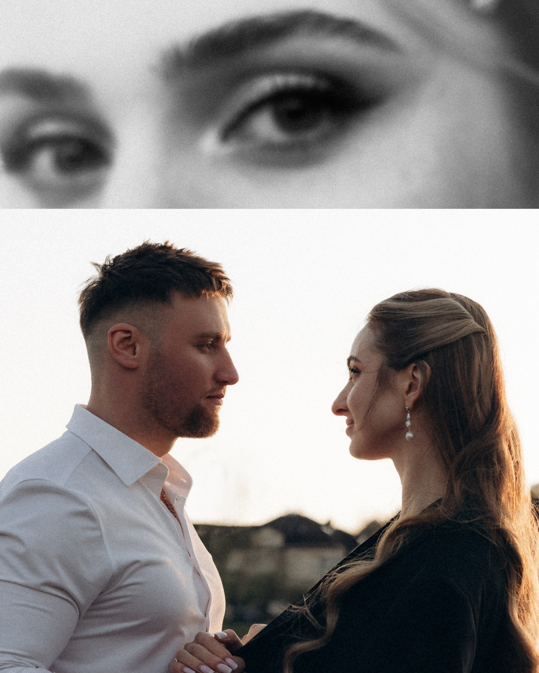 Emocjonalny portret pary młodej, naturalna fotografia ślubna