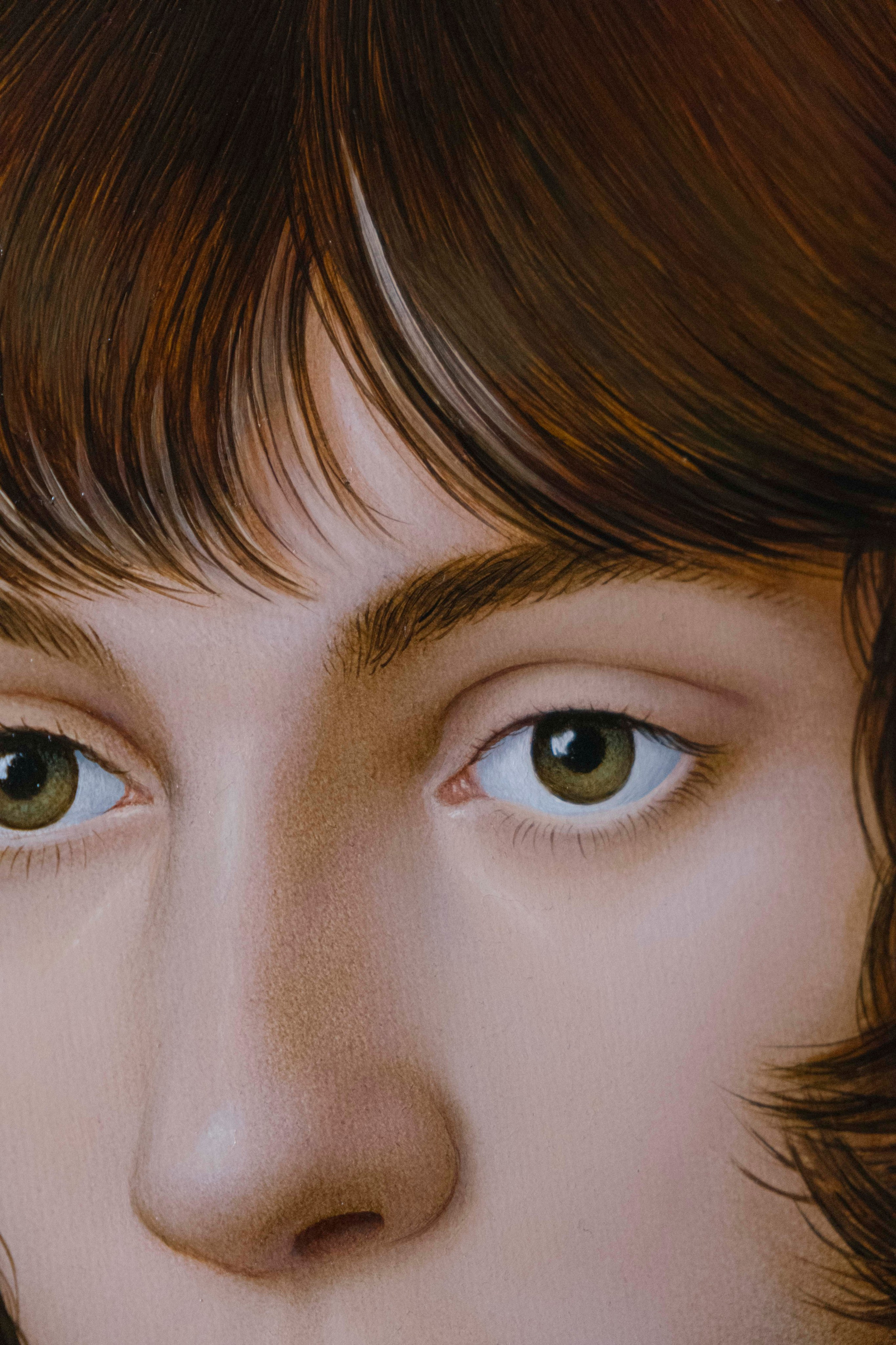 Portrait on a Blue Background. ELEN BEZHEN