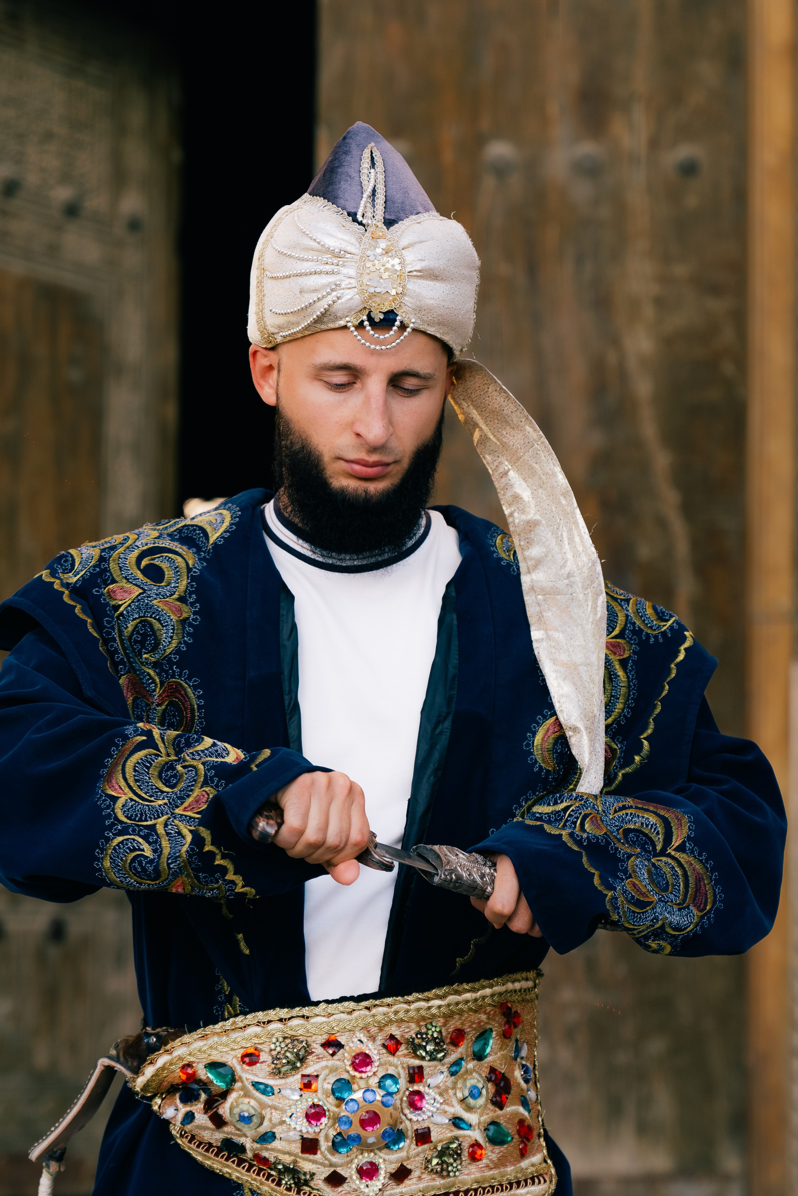 Ethnic style in men's photoshoot, Bukhara