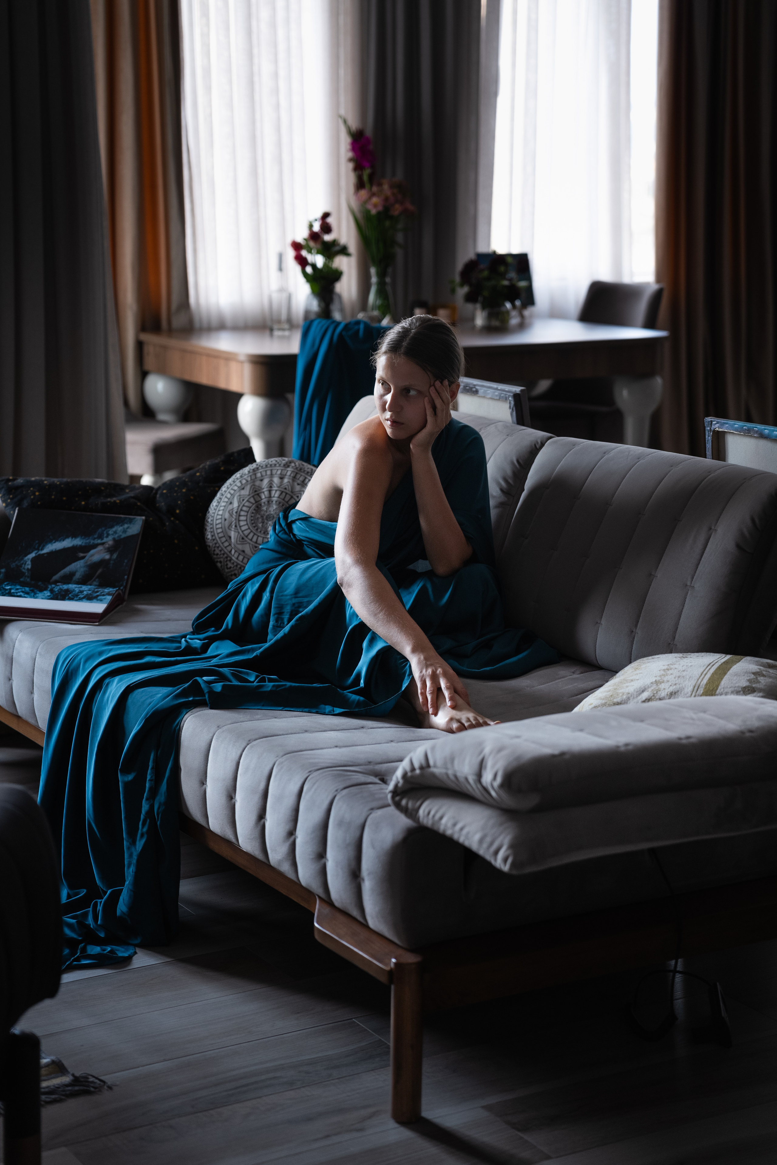 Blue dress. Ekaterina Verbitskaya. Photography