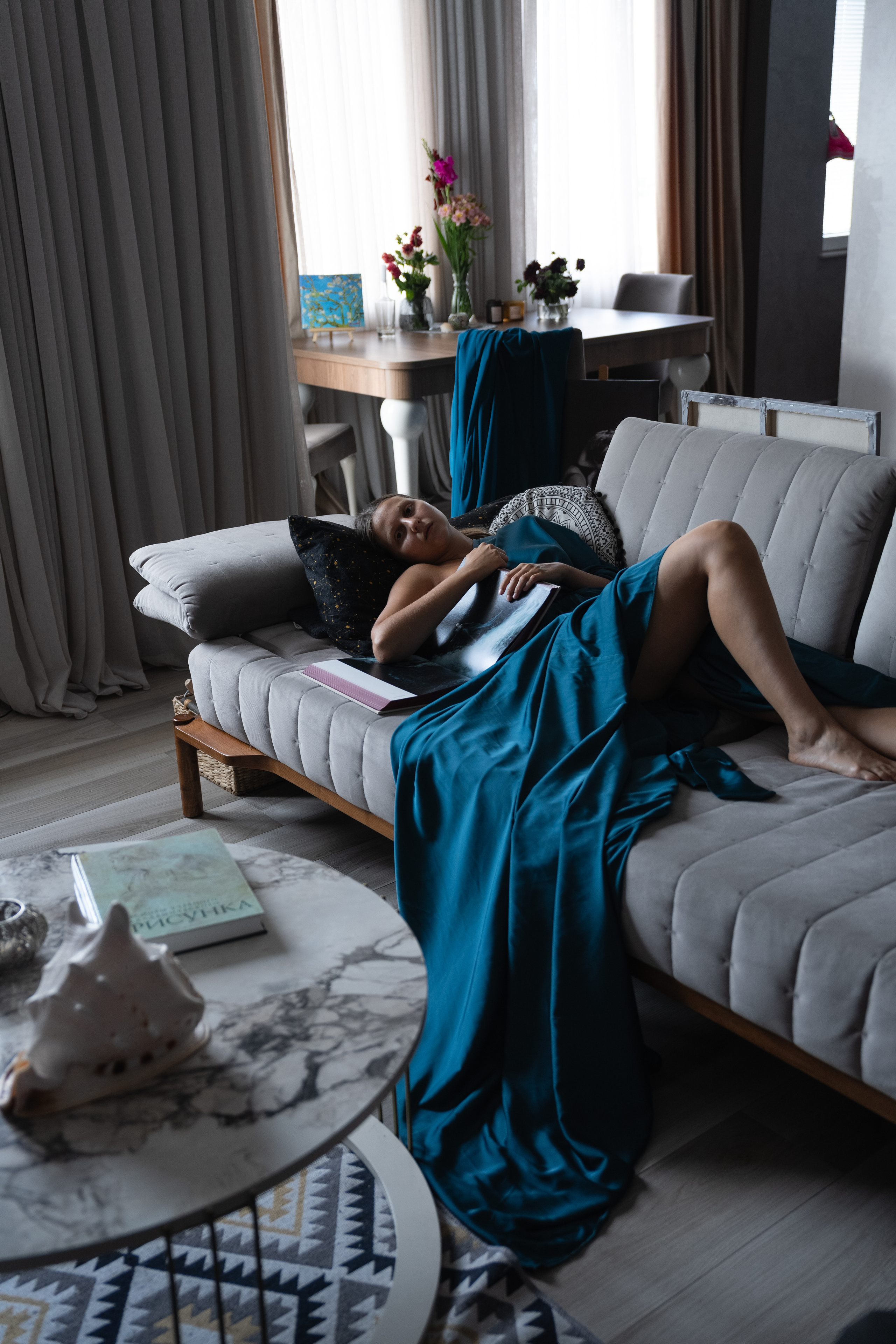 Blue dress. Ekaterina Verbitskaya. Photography