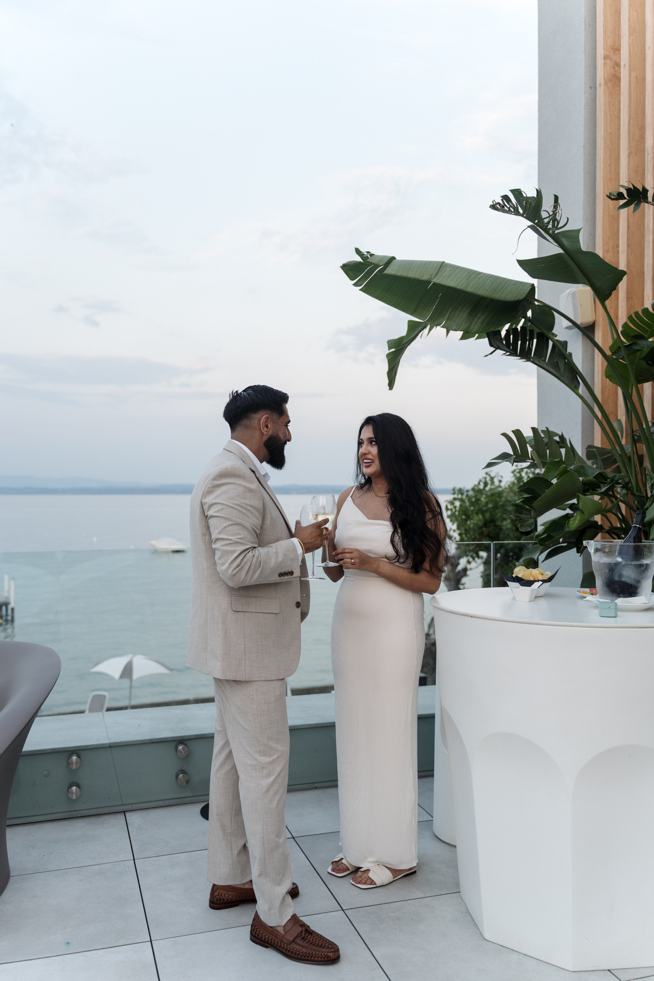 Lake Garda Rooftop Proposal. Lake Como Proposal Photographer | Surprise Proposals & Engagements