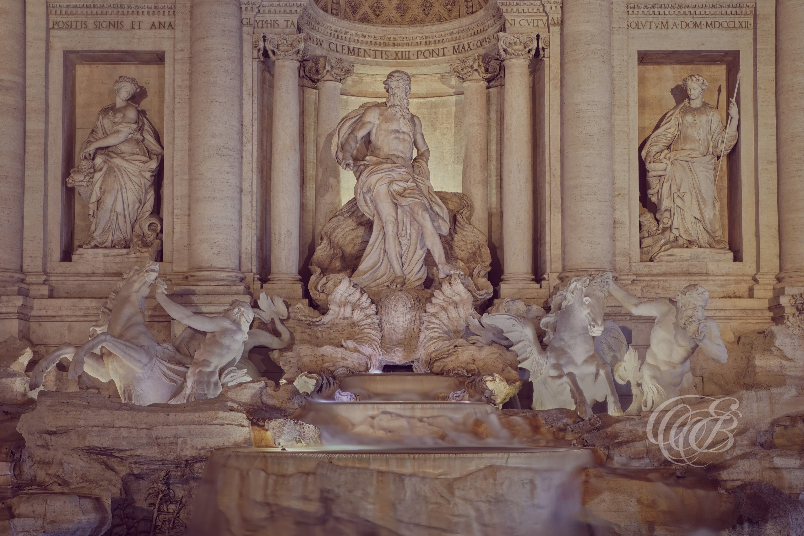 Rome Italy - The sculpture of the Oceanus at The Trevi Fountain - Eduardo Bartoli Fine Art Photography - Fine art photograph of the sculpture of Oceanus at the Trevi Fountain in Rome, Italy – photography by Eduardo Bartoli.