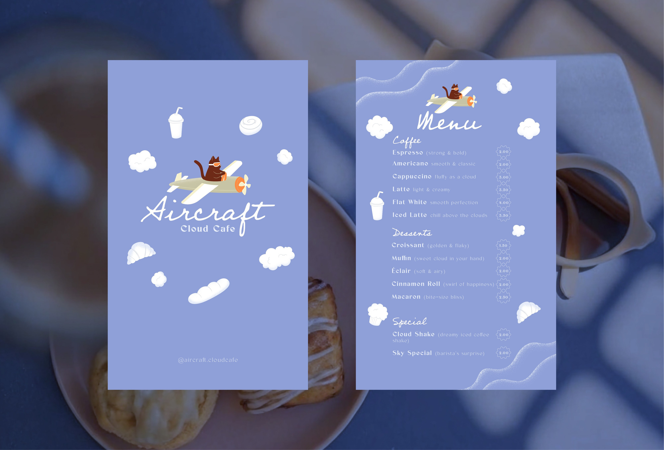 Aircraft Cloud Cafe. Helen Reveur | Illustrator & Brand Designer | Ready-Made & Custom Illustrations