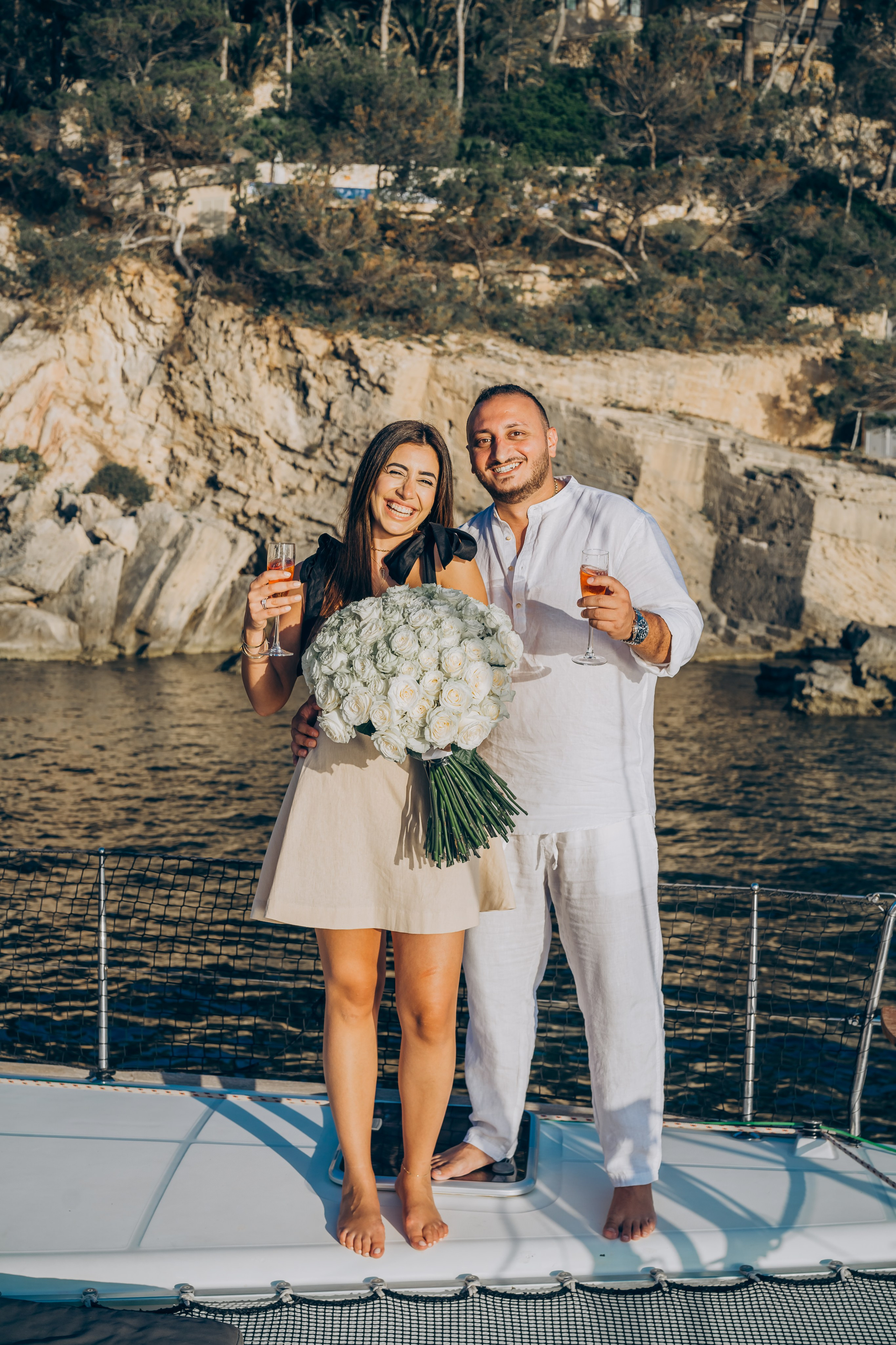 Engagement on a yacht at sunset. Фотограф у Пальма де Майорка