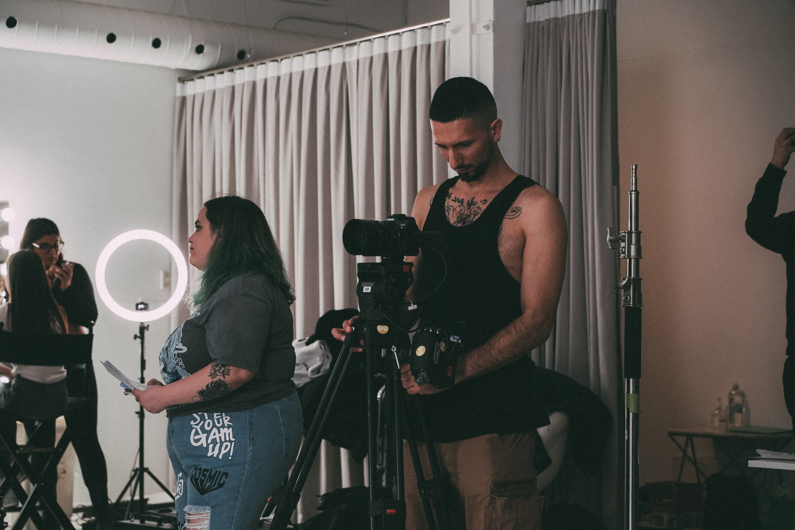 Backstage music video. Creative photograph in Toronto Dmitrii Bondarenko