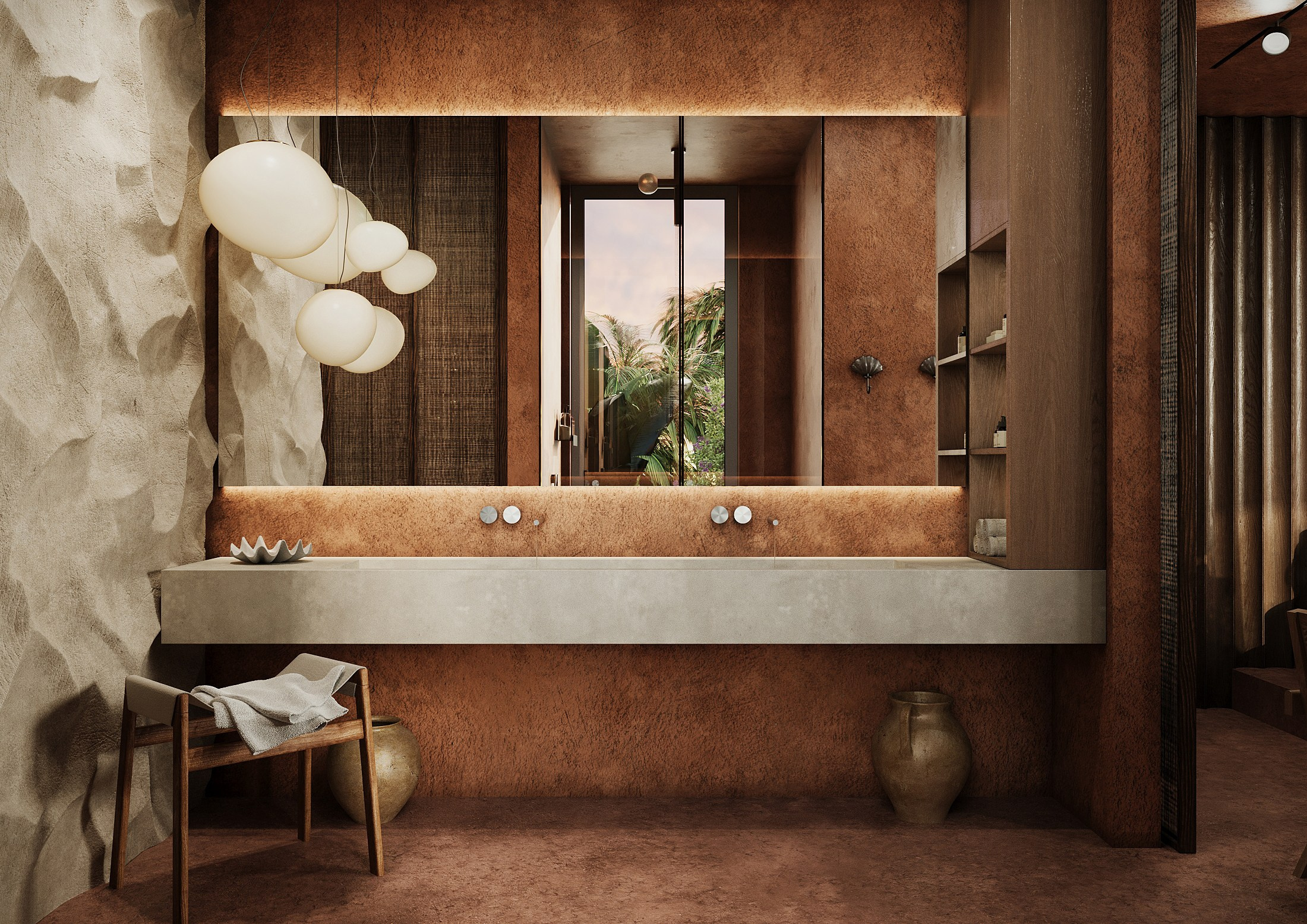 Apartments in Bali. Interior and object 3D visualization