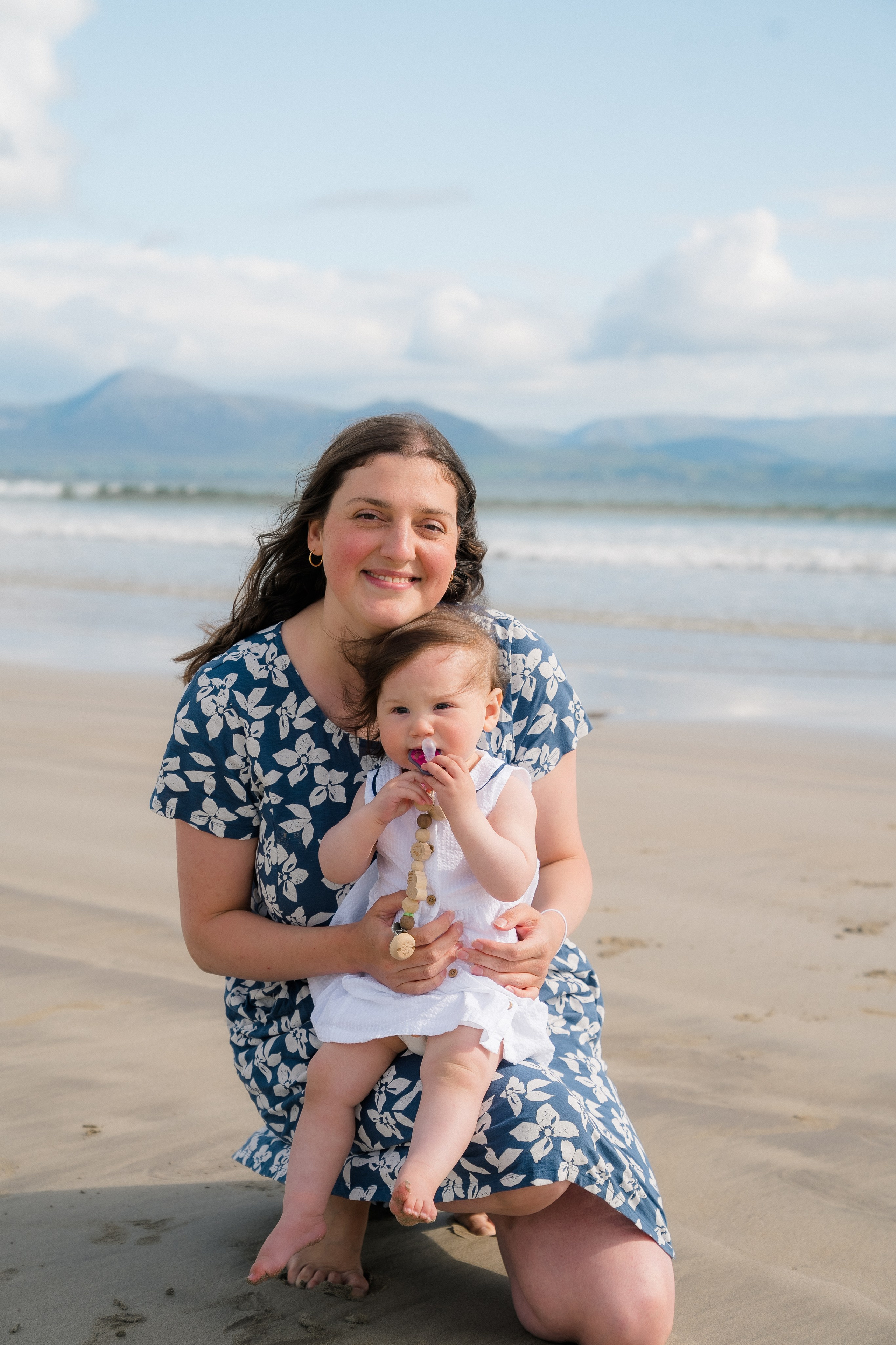 Darya and Mia at the ocean. Wedding and family photographer Ireland