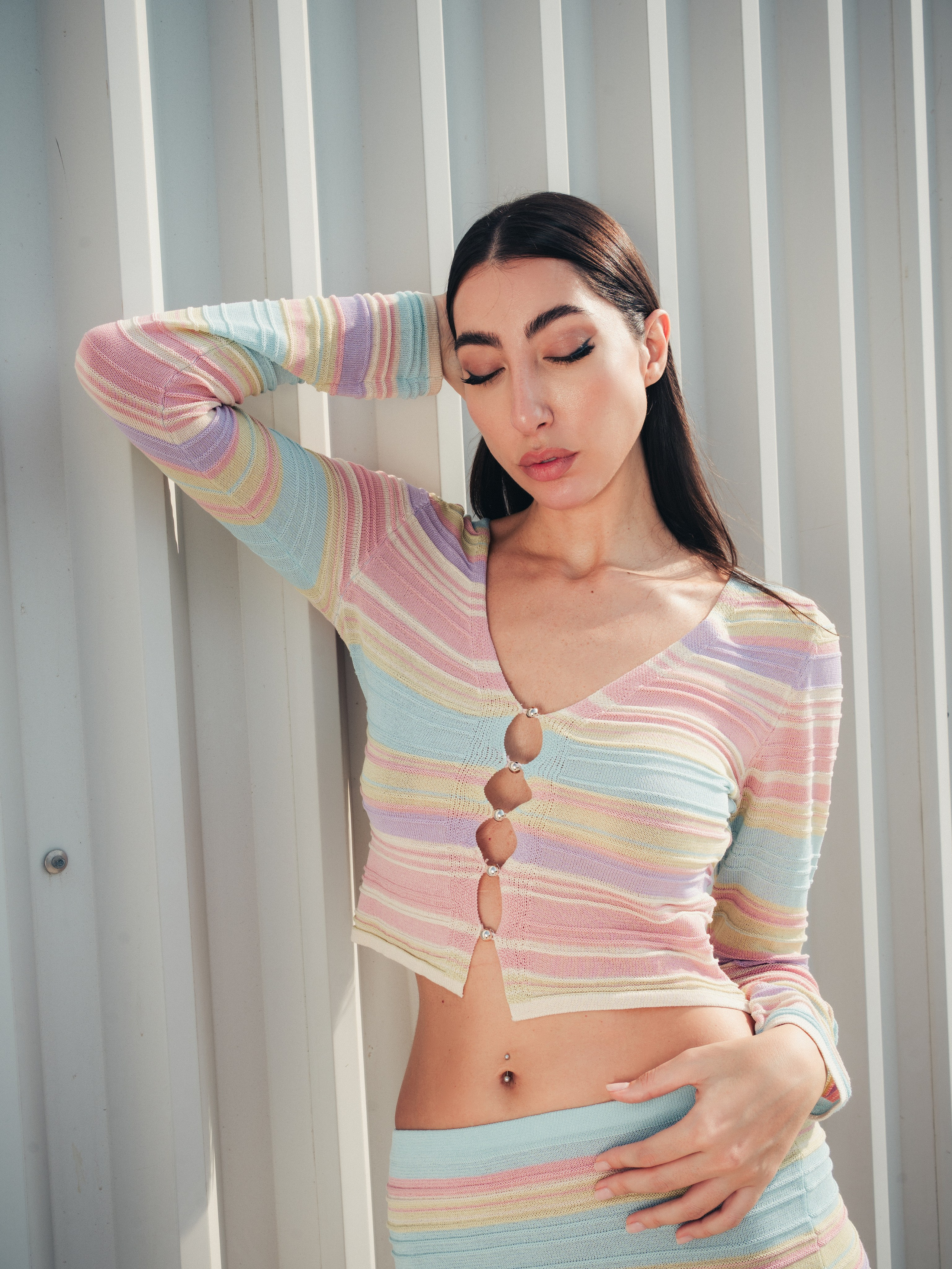 #E3C Sun lines. Alisha Geva | Contemporary fashion women’s portrait Dubai