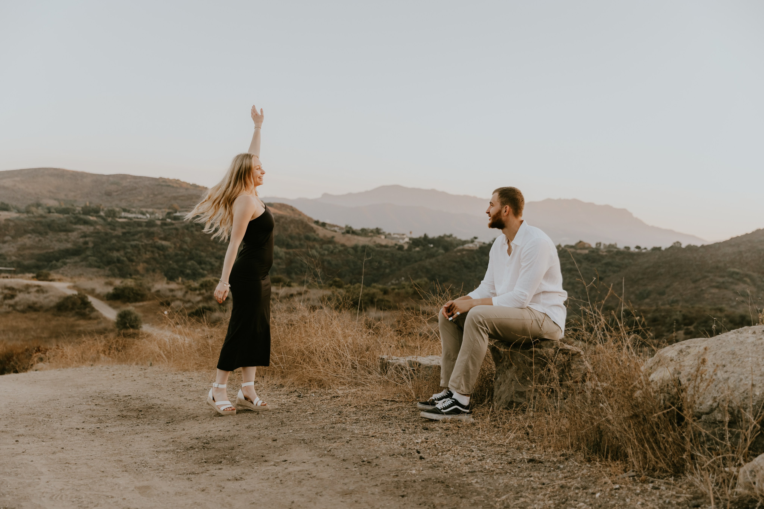 Anniversary Photoshoot at Sunset in a Scenic Field | Taya Frank. Southern California Family and Couple Photographer